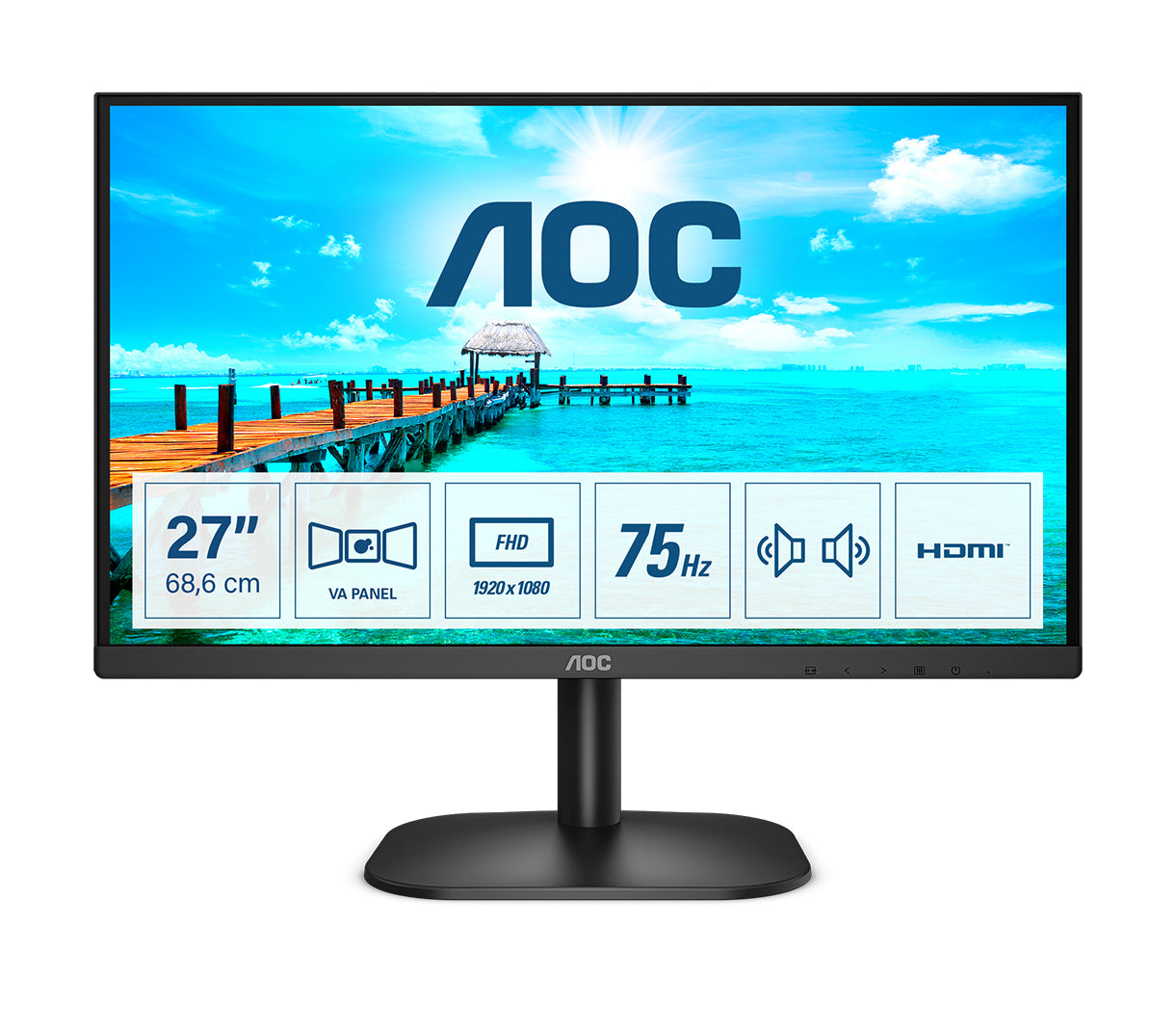 AOC B2 27B2AM LED display 68,6 cm (27") 1920 x 1080 pixels Full HD Noir