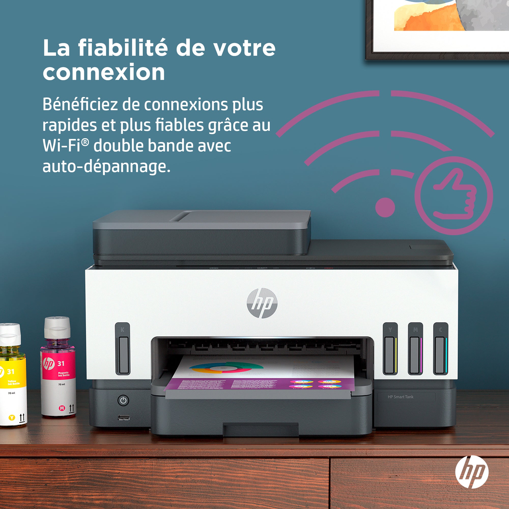 HP Smart Tank 7605 Sans fil All-in-One Couleur Imprimante, Impression recto-verso; copieur, scanner