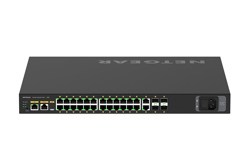 NETGEAR M4250-26G4XF-PoE+ Géré L2/L3 Gigabit Ethernet (10/100/1000) Connexion Ethernet, supportant l'alimentation via ce port (PoE) 1U Noir