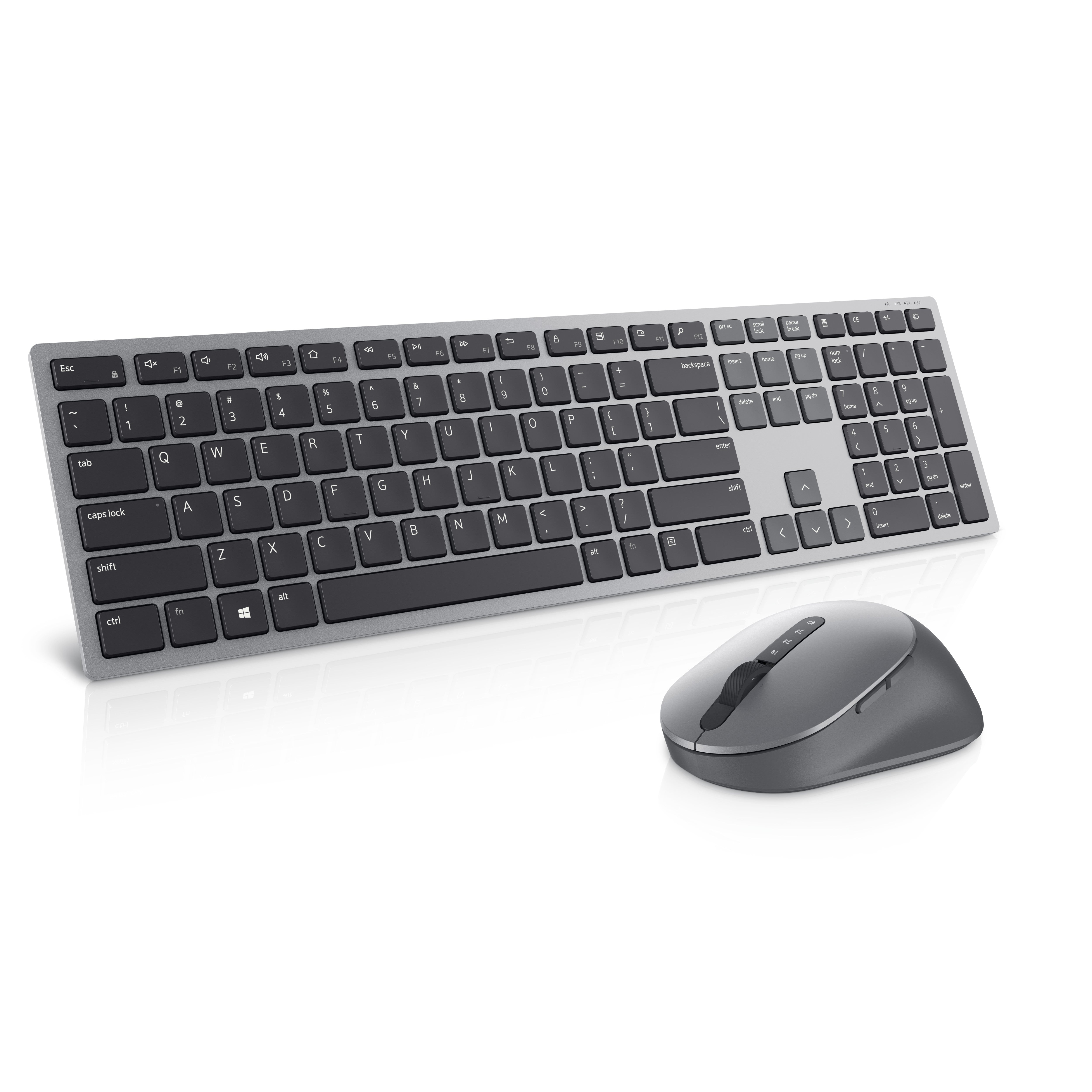 DELL KM7321W clavier Souris incluse Bureau RF sans fil + Bluetooth QWERTY US International Gris, Titane