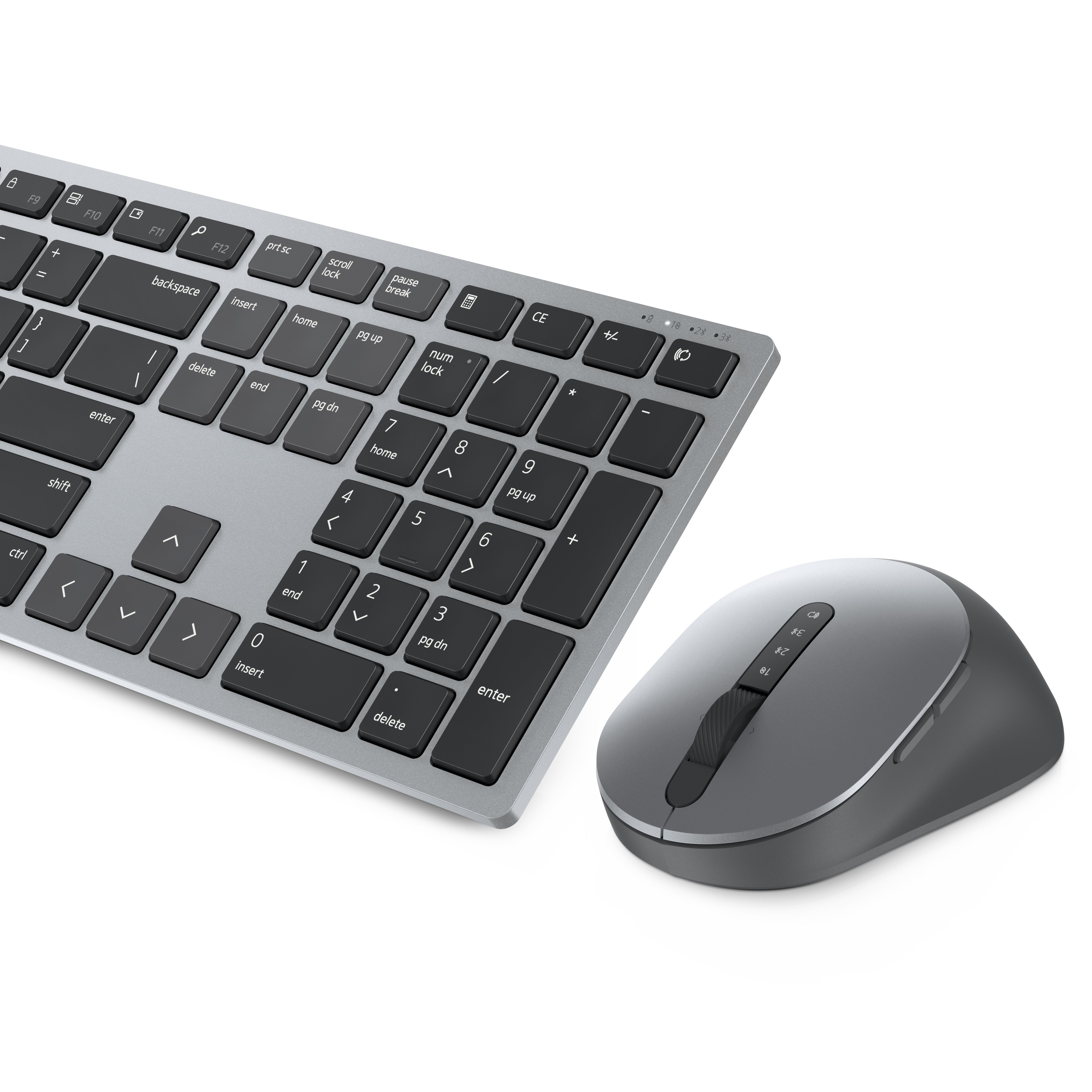 DELL KM7321W clavier Souris incluse Bureau RF sans fil + Bluetooth QWERTY US International Gris, Titane