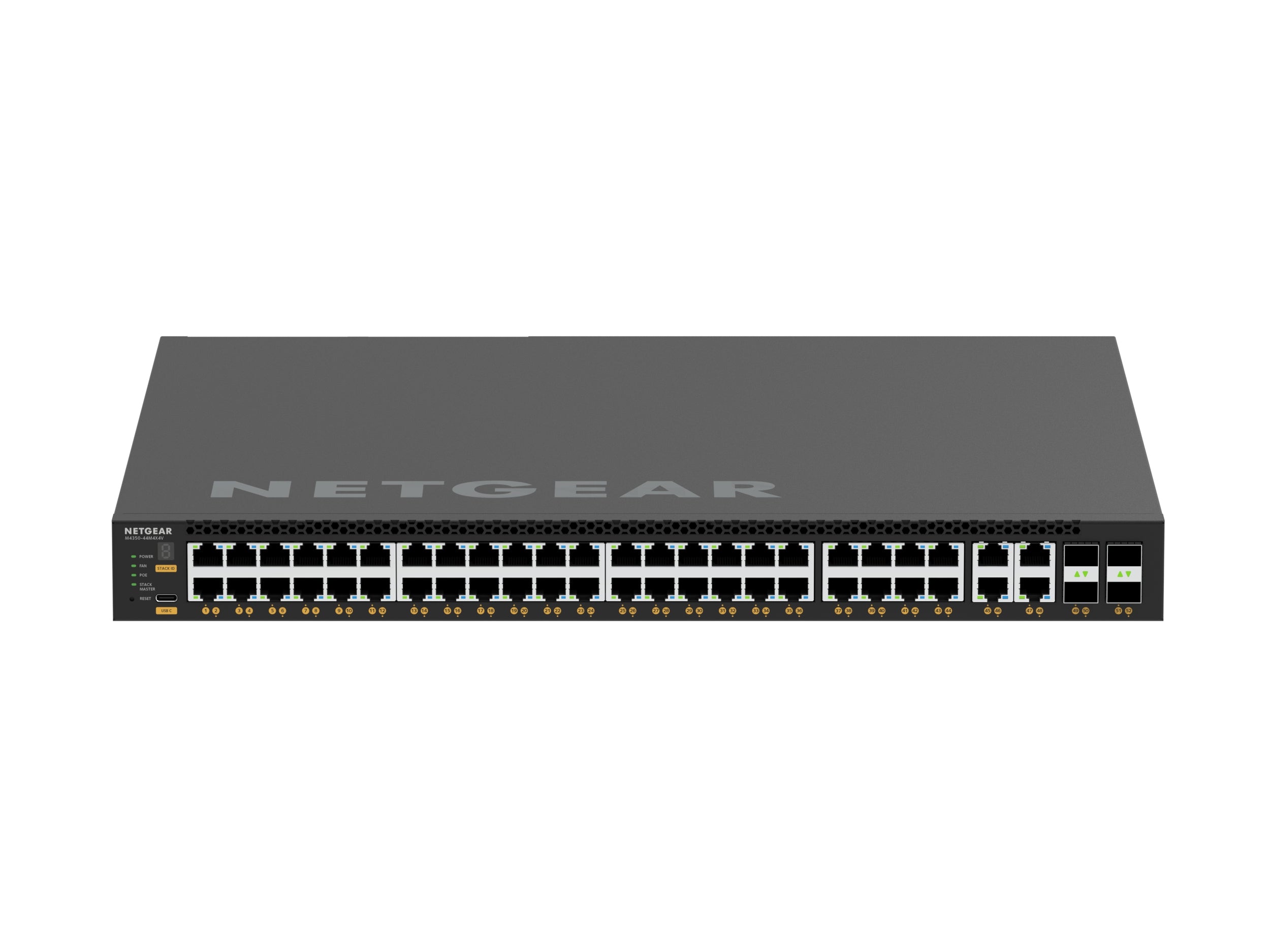 NETGEAR M4350-44M4X4V Géré L3 2.5G Ethernet (100/1000/2500) Connexion Ethernet, supportant l'alimentation via ce port (PoE) 1U Noir