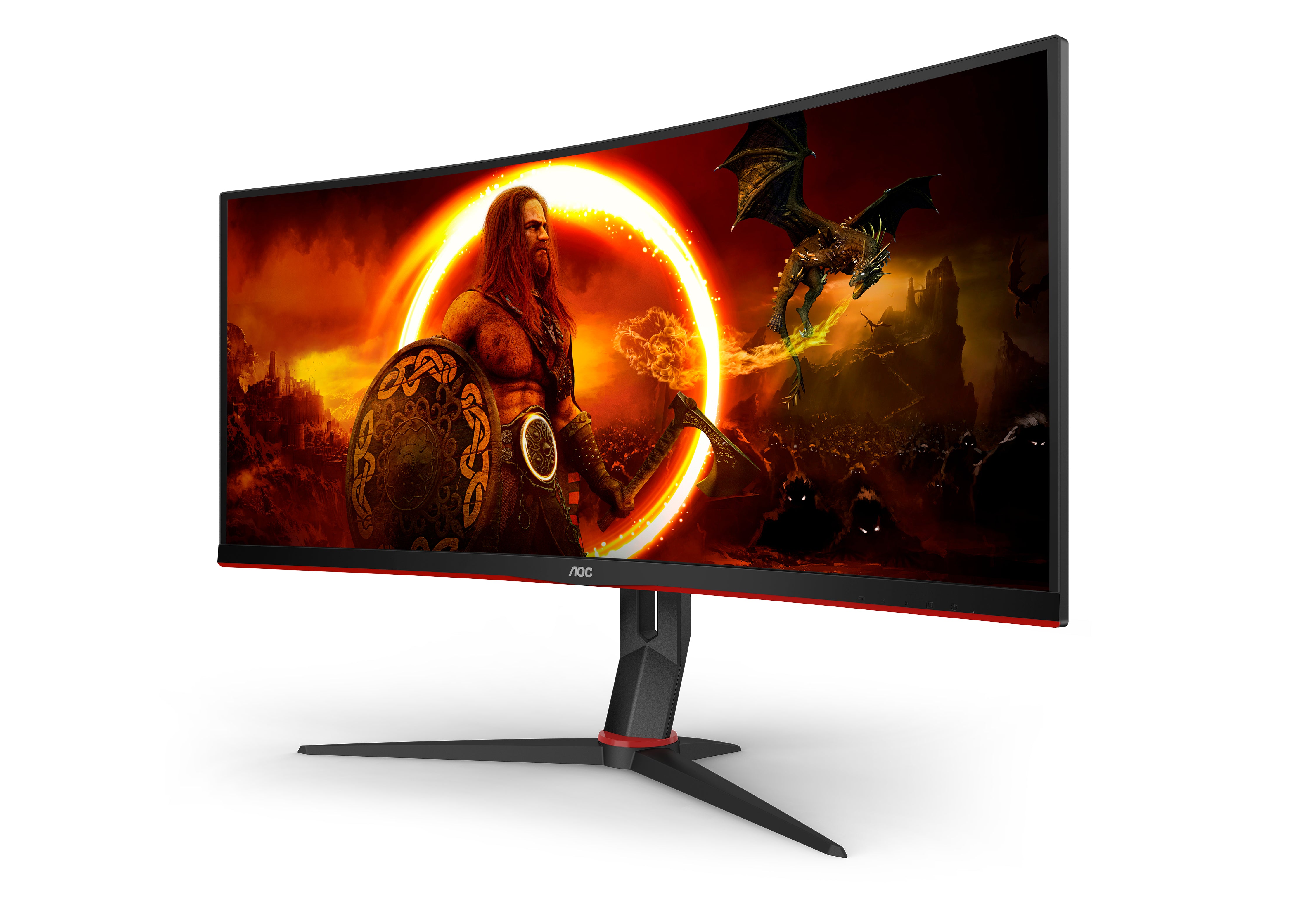 AOC G2 CU34G2XP écran plat de PC 86,4 cm (34") 3440 x 1440 pixels UltraWide Quad HD LED Noir, Rouge