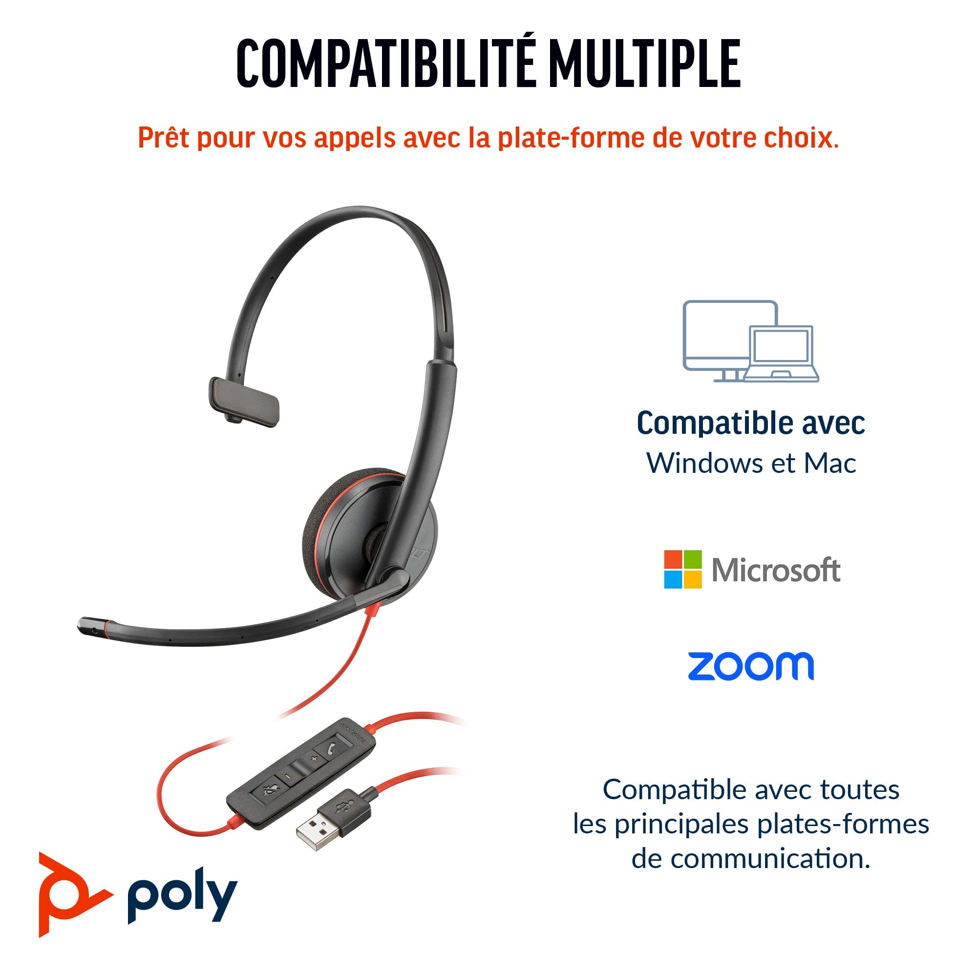 POLY Blackwire C3210 USB-C noir (lot)
