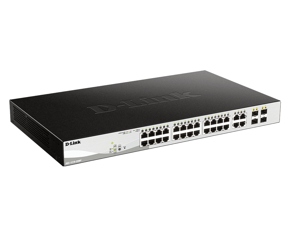 D-Link DGS-1210-28P commutateur réseau Géré L2 Gigabit Ethernet (10/100/1000) Connexion Ethernet, supportant l'alimentation via ce port (PoE) 1U Noir