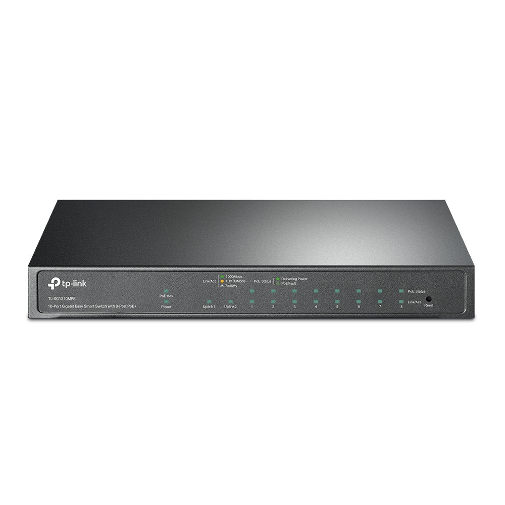 TP-Link TL-SG1210MPE commutateur réseau Géré L2 Gigabit Ethernet (10/100/1000) Connexion Ethernet, supportant l'alimentation via ce port (PoE) Noir
