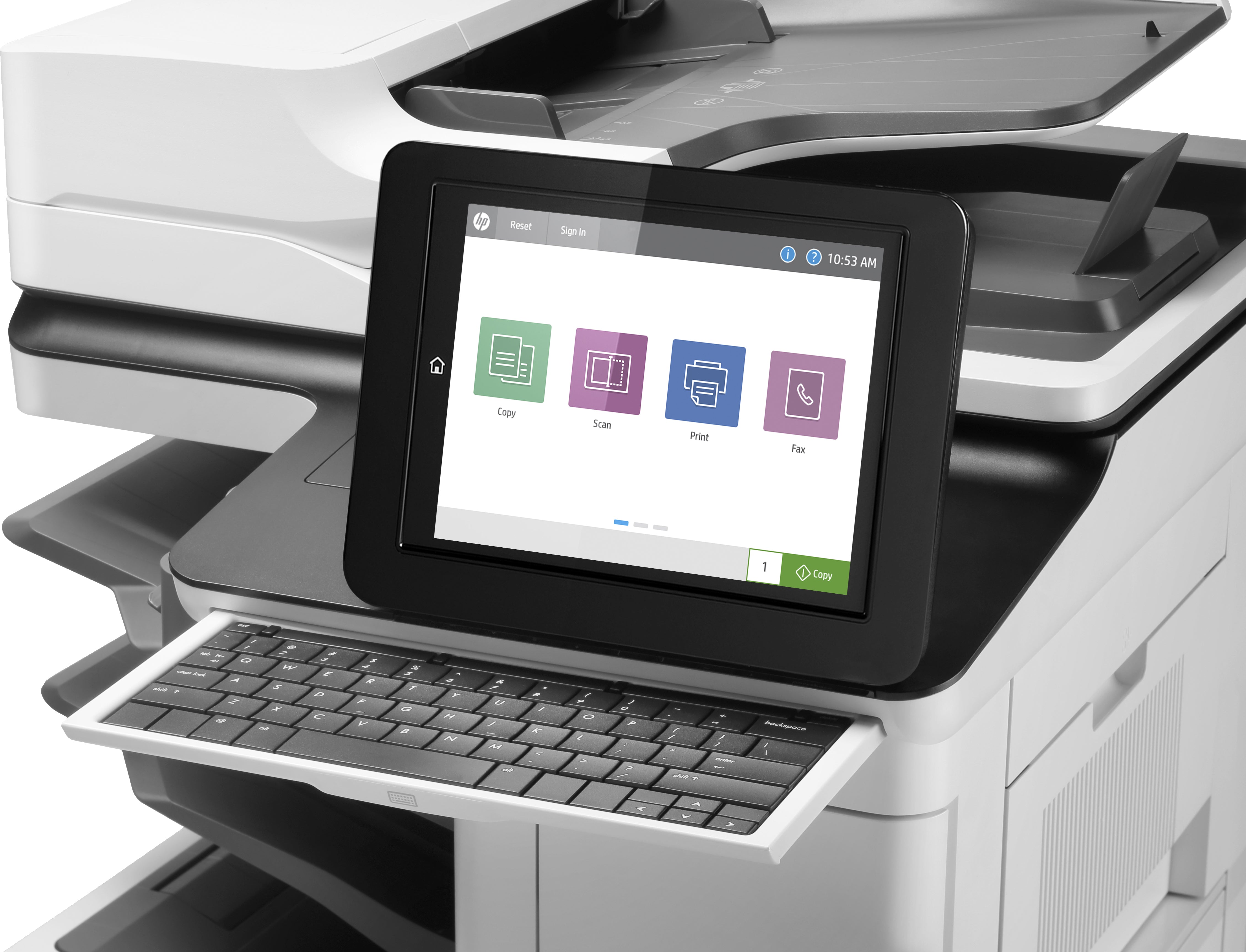 HP LaserJet Enterprise Flow Imprimante multifonction M635z, Impression, copie, scan, fax, Numérisation vers e-mail; Impression recto-verso; Chargeur automatique de documents de 150 feuilles; Éco-énergétique; Sécurité renforcée
