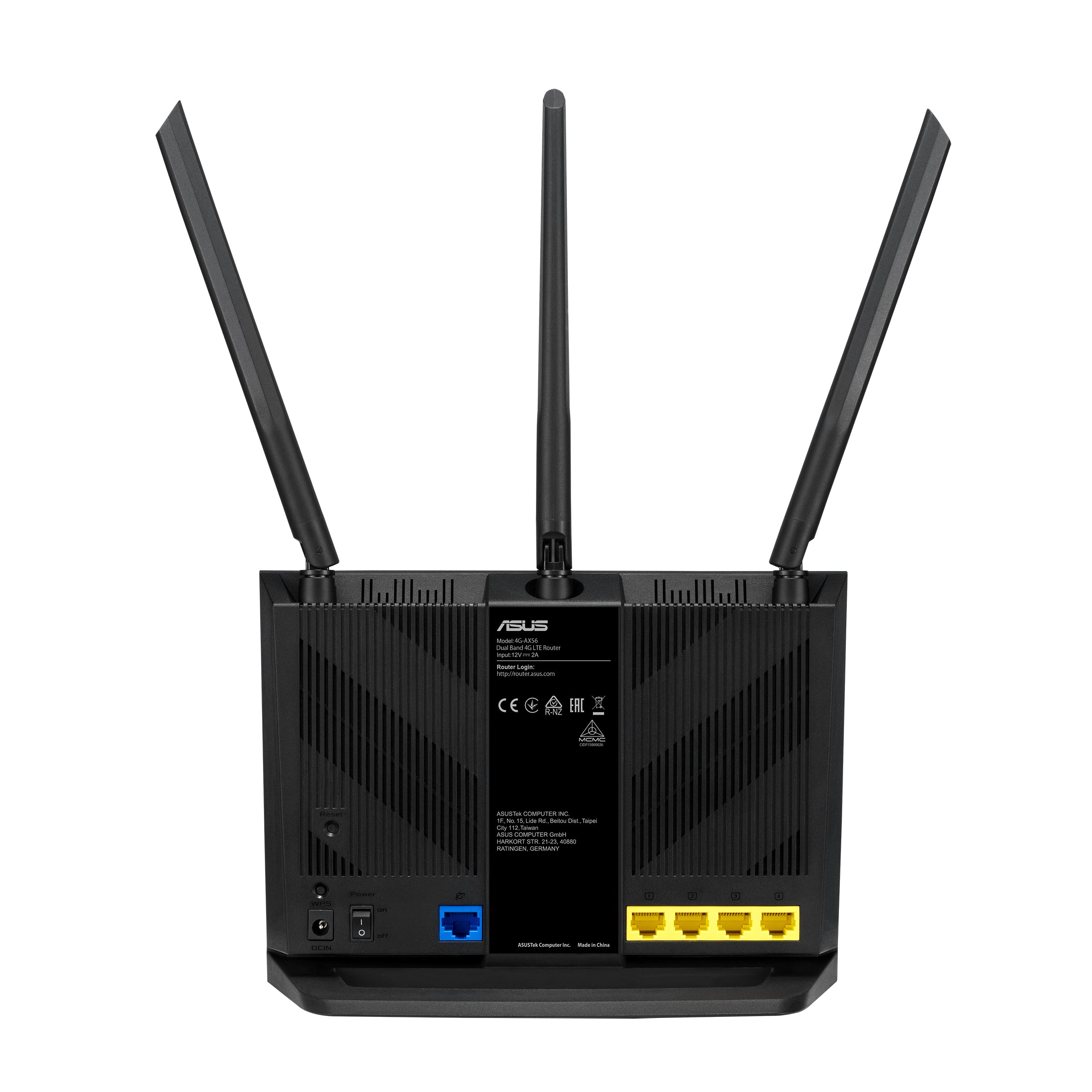 ASUS 4G-AX56 routeur sans fil Gigabit Ethernet Bi-bande (2,4 GHz / 5 GHz) Noir