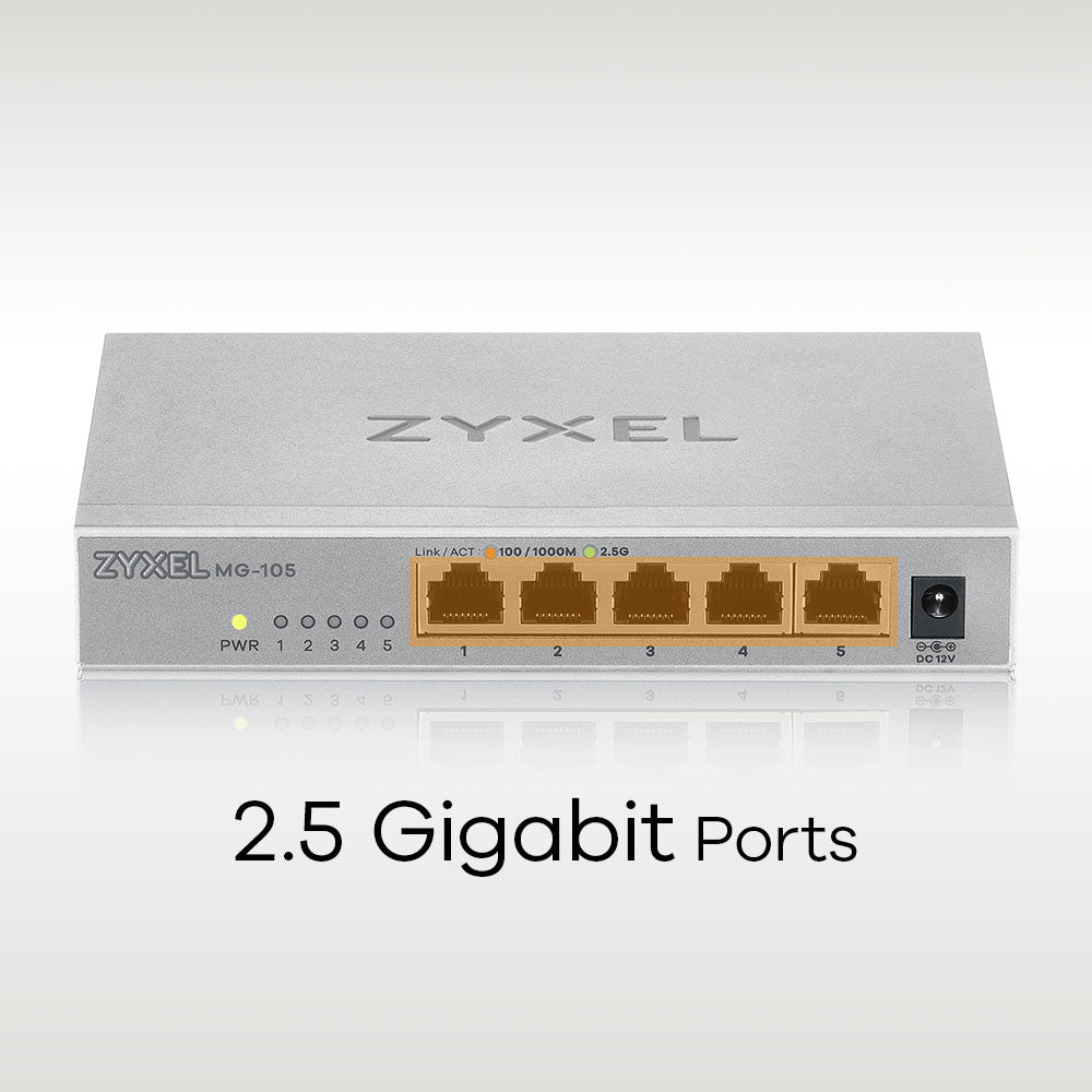 Zyxel MG-105 Non-géré 2.5G Ethernet (100/1000/2500) Acier