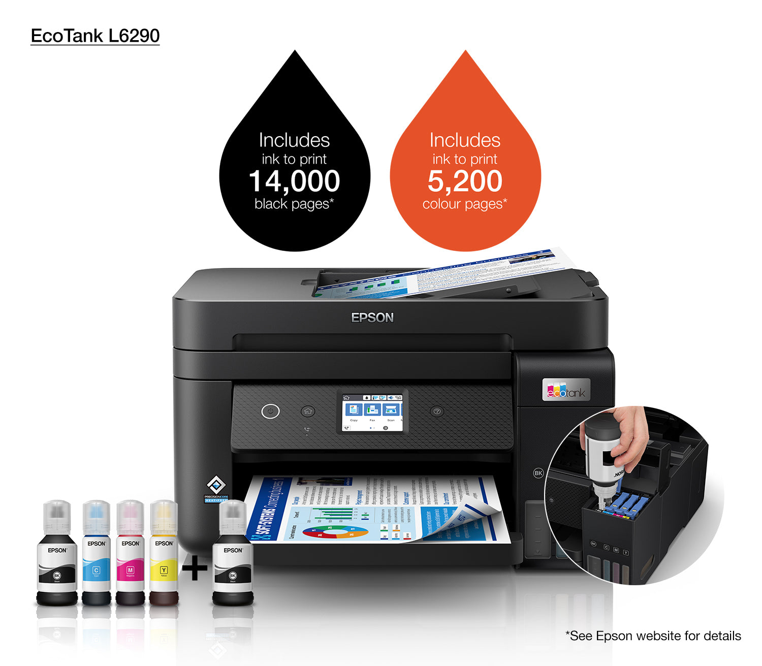 Epson EcoTank L6290 Jet d'encre A4 4800 x 1200 DPI 33 ppm Wifi