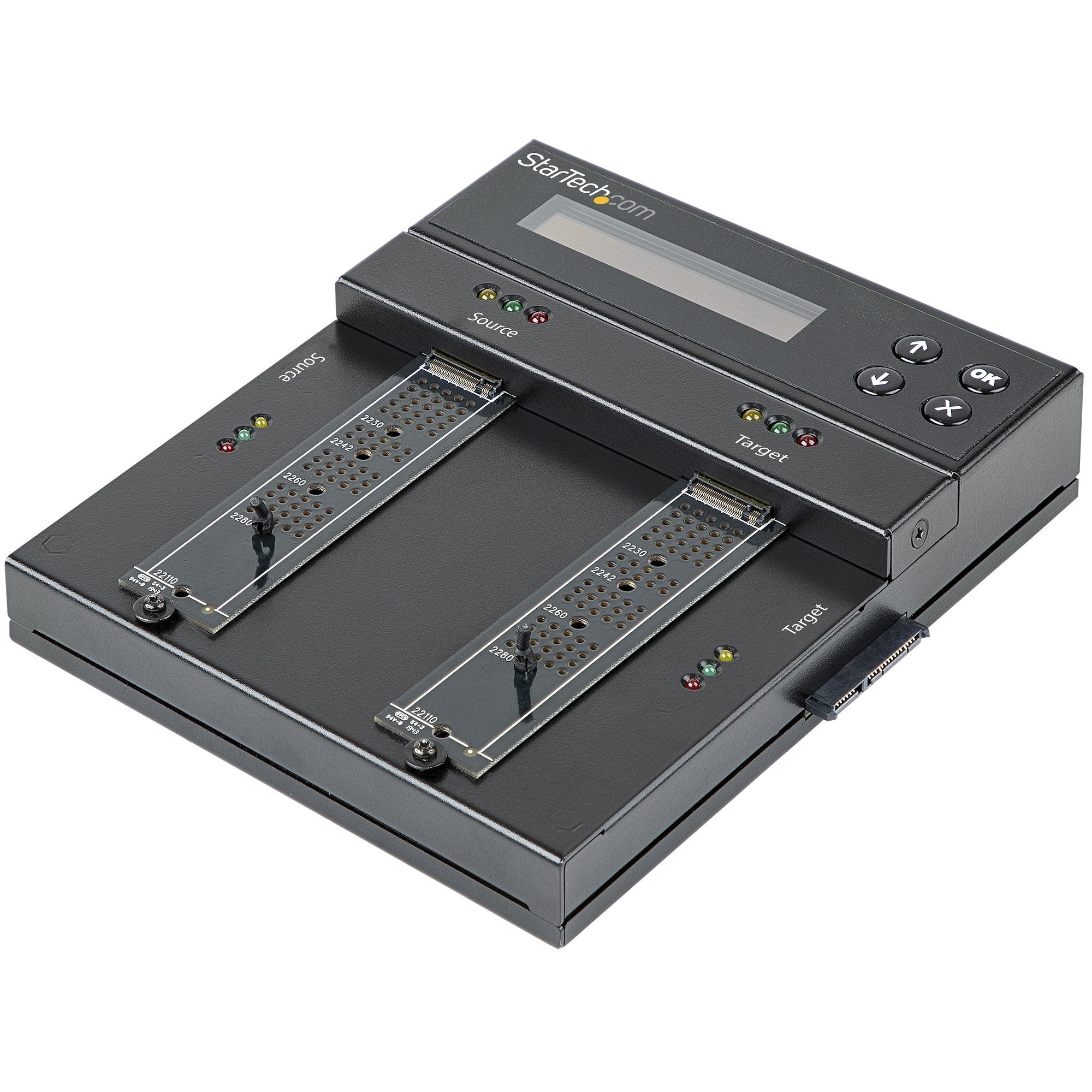 StarTech.com Duplicateur et effaceur autonome M.2 SATA & M.2 NVMe - Cloneur/effaceur HDD/SSD M.2 PCIe AHCI/NVMe, M.2 SATA, 2.5/3.5" SATA - Effaceur/duplicateur de disque dur externe, TAA