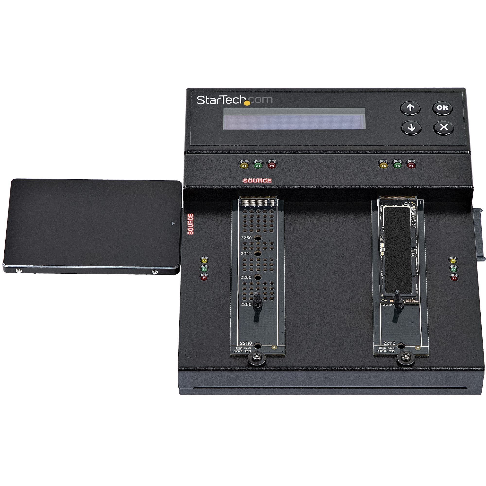 StarTech.com Duplicateur et effaceur autonome M.2 SATA & M.2 NVMe - Cloneur/effaceur HDD/SSD M.2 PCIe AHCI/NVMe, M.2 SATA, 2.5/3.5" SATA - Effaceur/duplicateur de disque dur externe, TAA