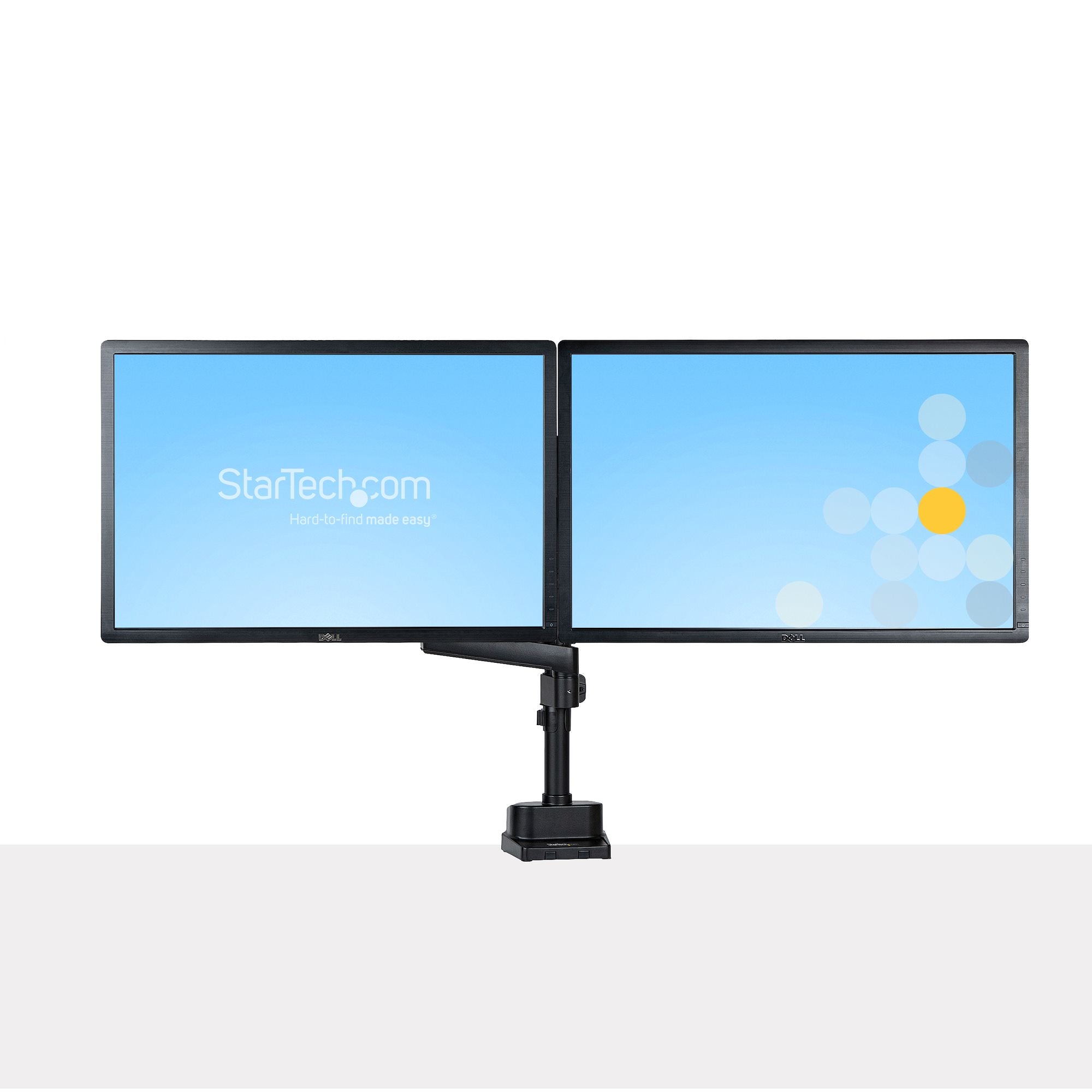 StarTech.com Support Double Écran PC - Bras Double Moniteur VESA - 32" 8kg - Empilables Verticalement - Porte 2 Écrans Hauteur Réglable/Articulé - Fixation Pince/Sillet
