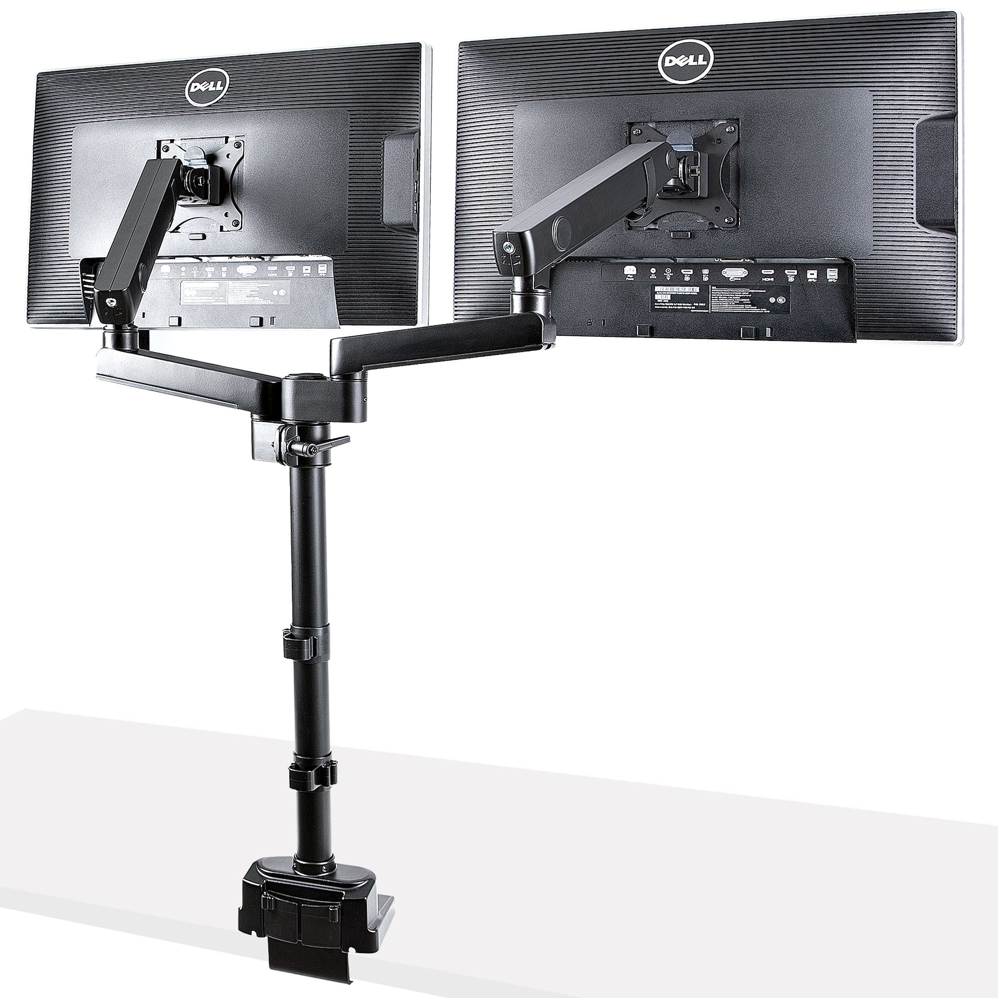 StarTech.com Support Double Écran PC - Bras Double Moniteur VESA - 32" 8kg - Empilables Verticalement - Porte 2 Écrans Hauteur Réglable/Articulé - Fixation Pince/Sillet