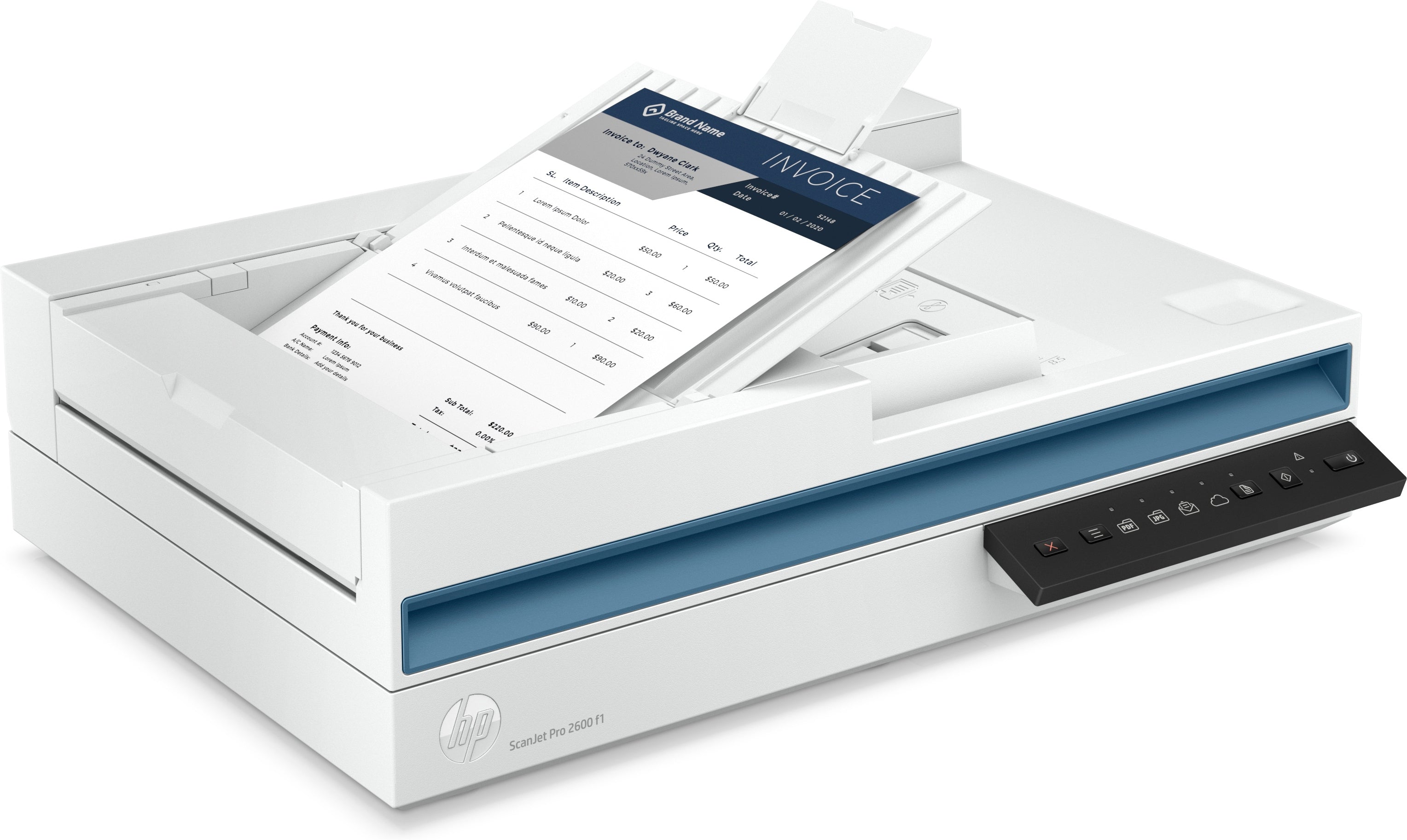 HP Scanjet Pro 2600 f1 Scanner à plat et chargeur automatique 600 x 600 DPI A4 Blanc