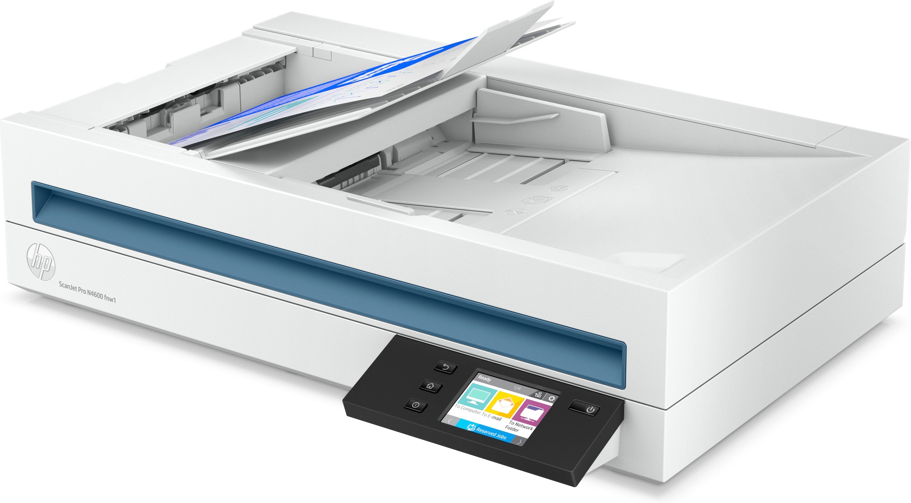 HP Scanjet Pro N4600 fnw1 Scanner à plat et chargeur automatique 1200 x 1200 DPI A5 Blanc