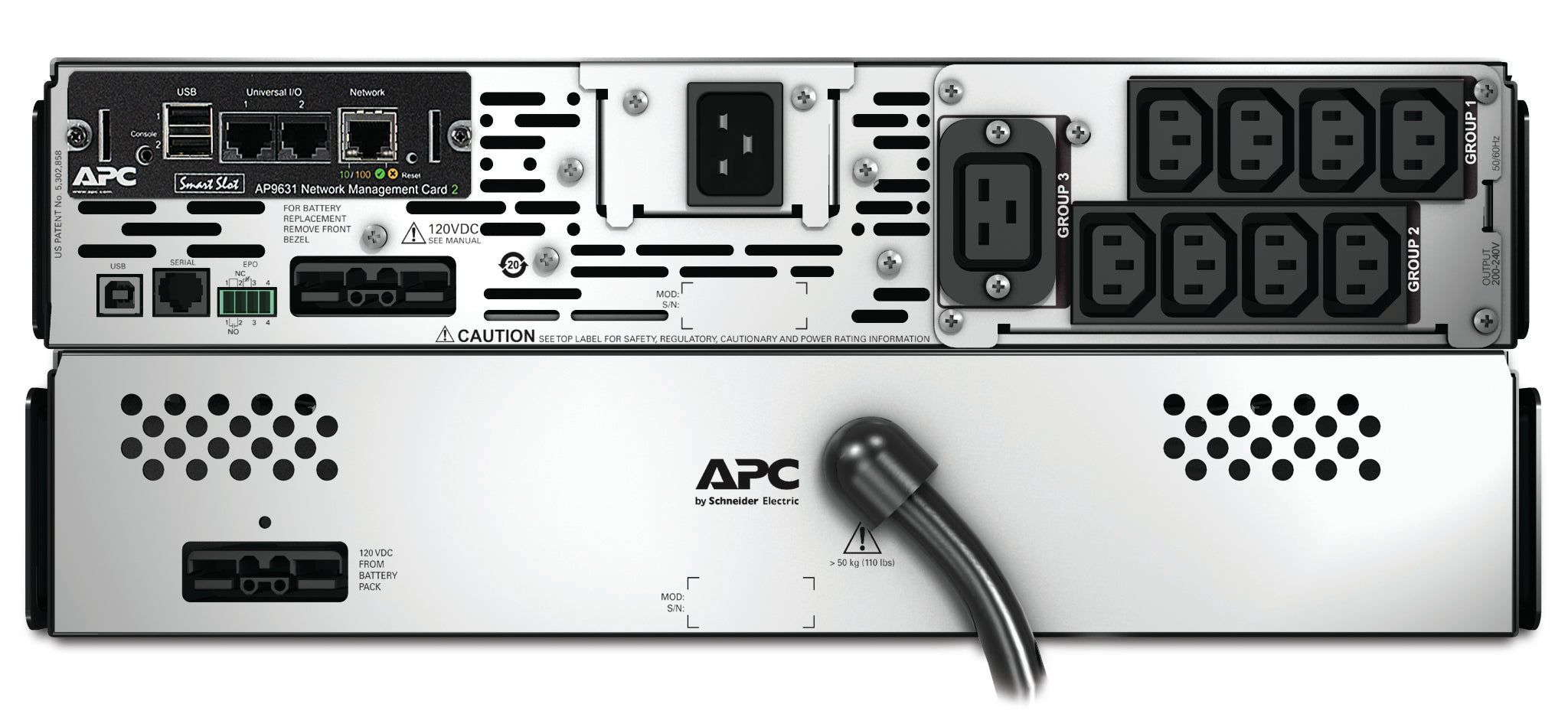 APC Smart-UPS X SMX3000RMHV2UNC - 3000VA, 8x C13 + 1x C19 sortie, USB, runtime extensible, NMC
