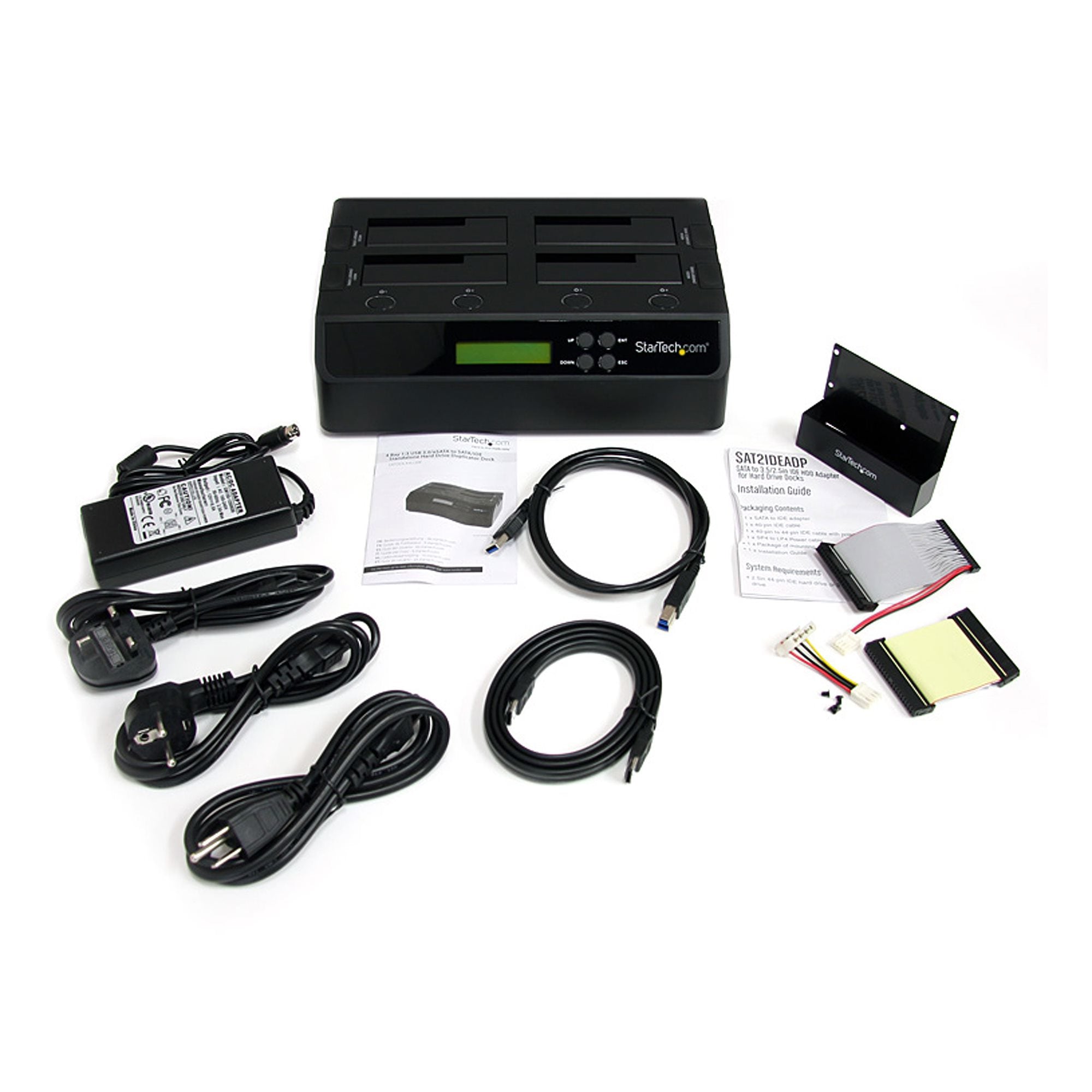 StarTech.com Duplicateur et Effaceur de Disques Durs à 4 baies, Cloneur/Copieur Autonome de HDD/SSD 1:3 SATA, Station d'Accueil USB 3.0 - eSATA vers SATA, Duplicateur de Disques Durs, Conception Sans Outillage