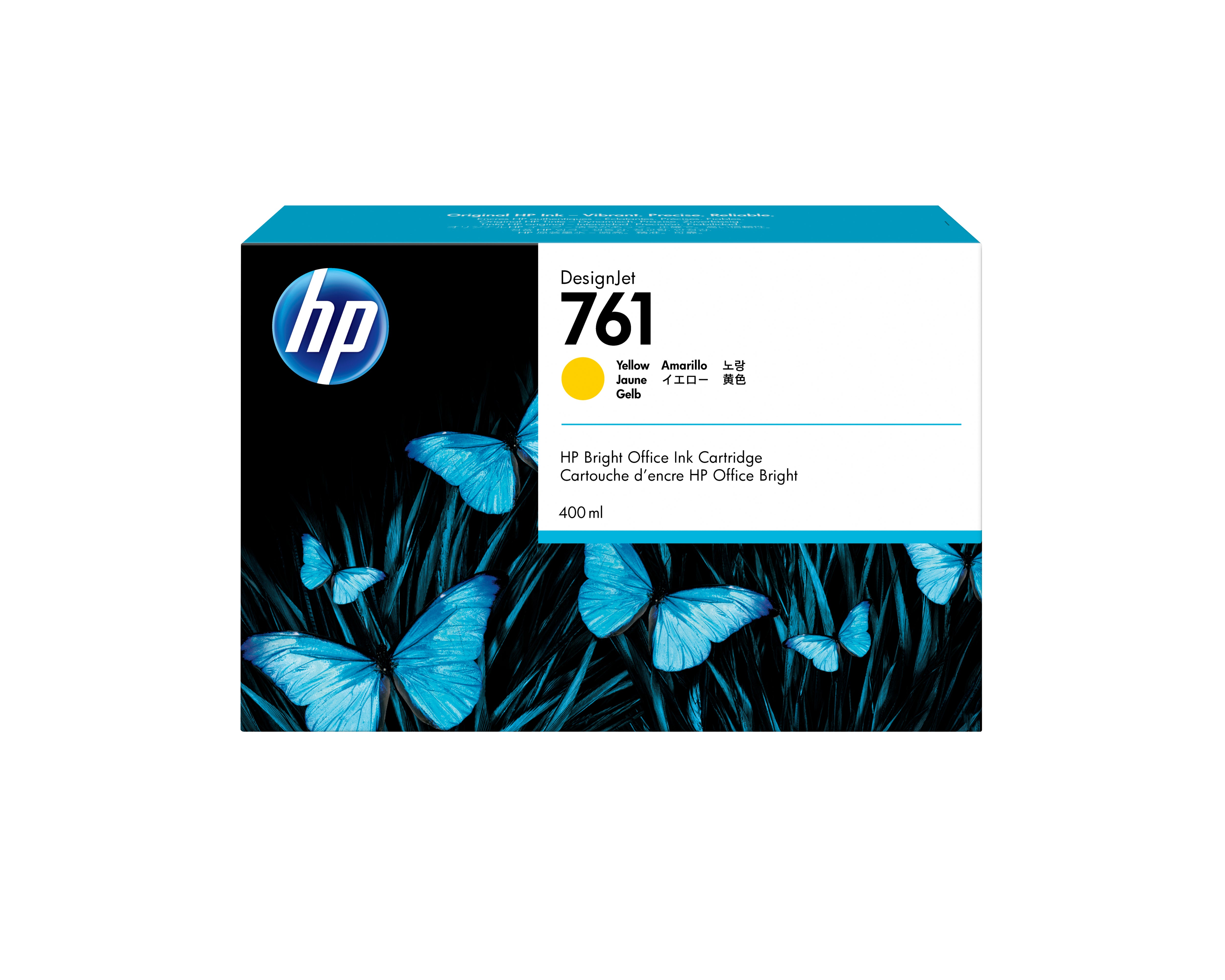 HP 761 cartouche d'encre DesignJet jaune, 400 ml