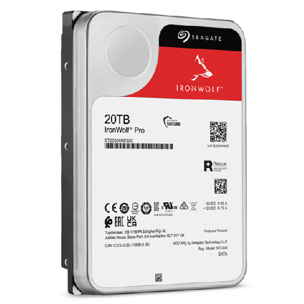 Seagate IronWolf Pro ST20000NT001 disque dur 20 To 7200 tr/min 256 Mo 3.5"