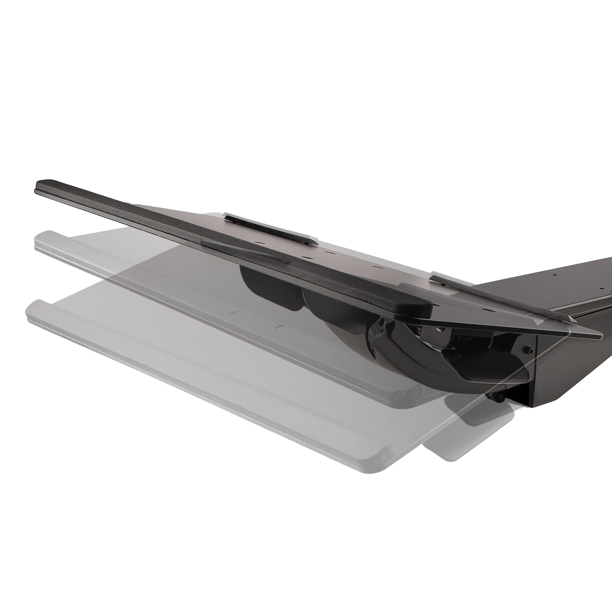 StarTech.com Support Clavier Coulissant sous Bureau - Tablette Clavier et Souris Ajustable en Hauteur - Mouvement Complet - 25 x 66cm - Porte Clavier avec Tapis Repose-Poignets Souris
