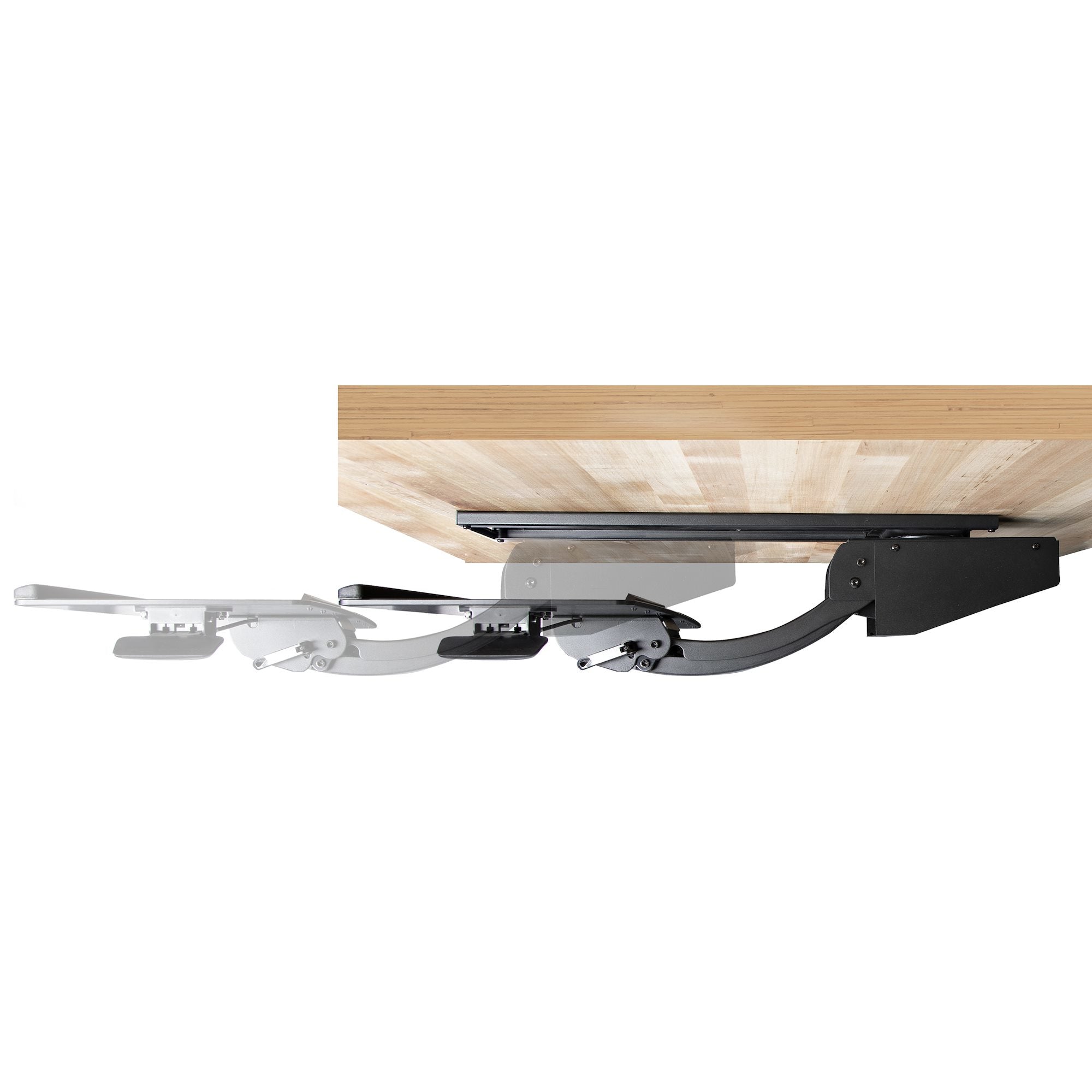 StarTech.com Support Clavier Coulissant sous Bureau - Tablette Clavier et Souris Ajustable en Hauteur - Mouvement Complet - 25 x 66cm - Porte Clavier avec Tapis Repose-Poignets Souris