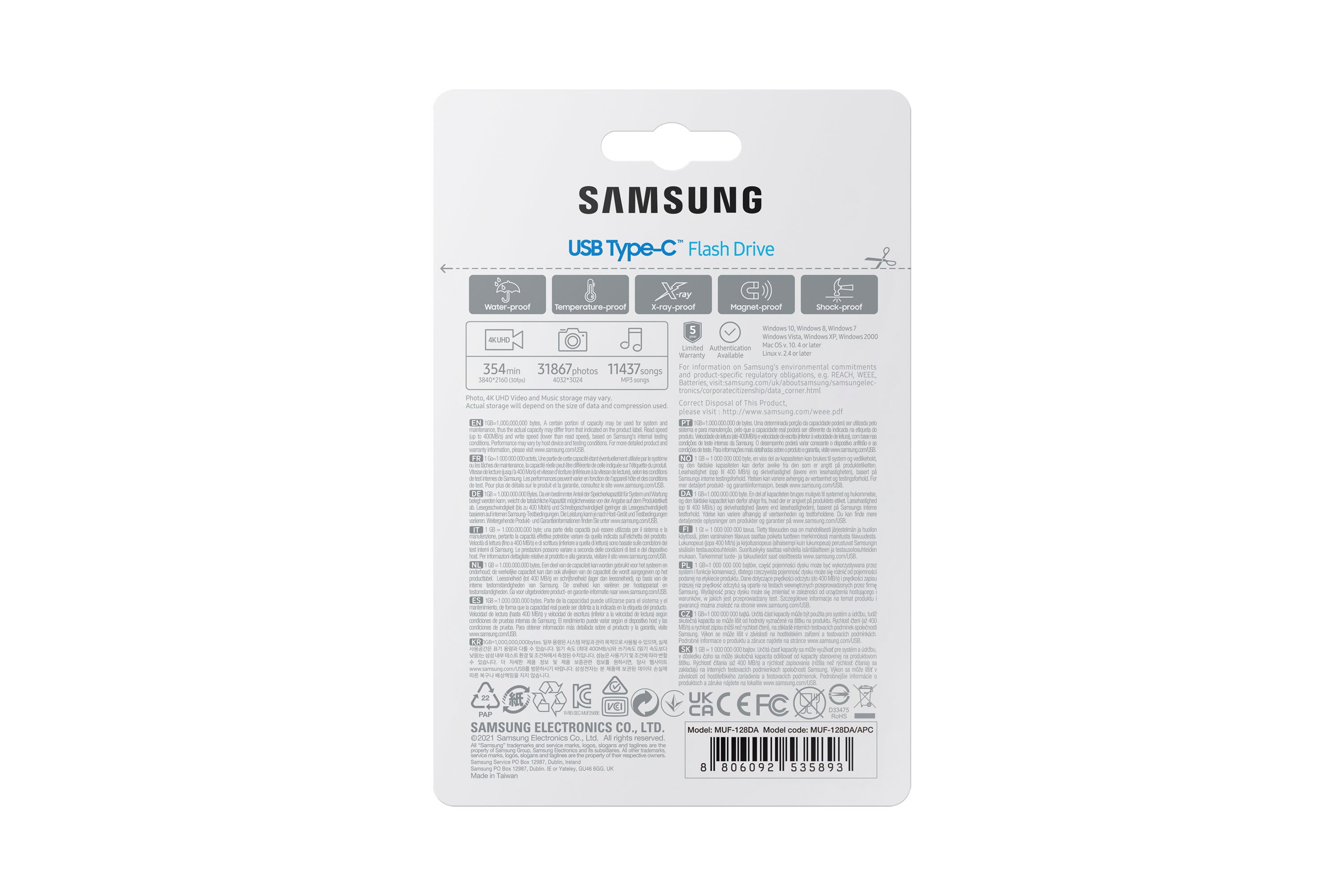Samsung MUF-128DA lecteur USB flash 128 Go USB Type-C 3.2 Gen 1 (3.1 Gen 1) Bleu