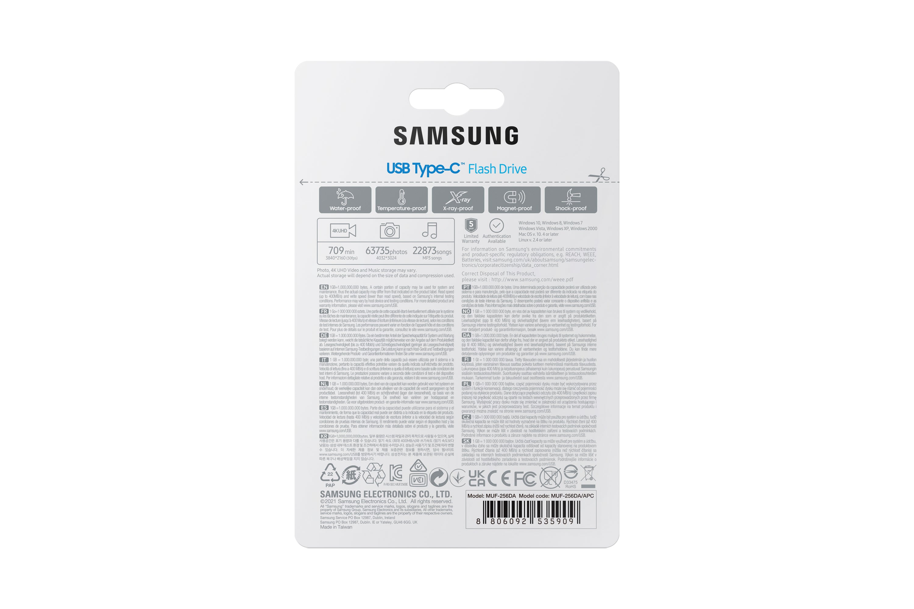 Samsung MUF-256DA lecteur USB flash 256 Go USB Type-C 3.2 Gen 1 (3.1 Gen 1) Bleu