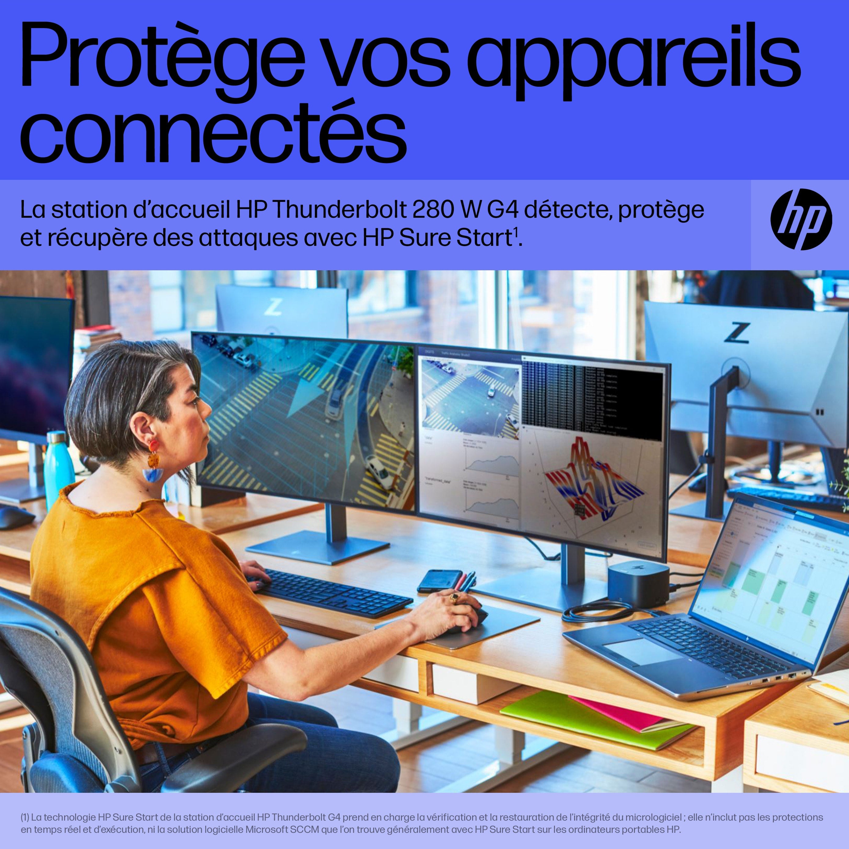 HP Station d’accueil Thunderbolt 280 W G4 avec câble combo