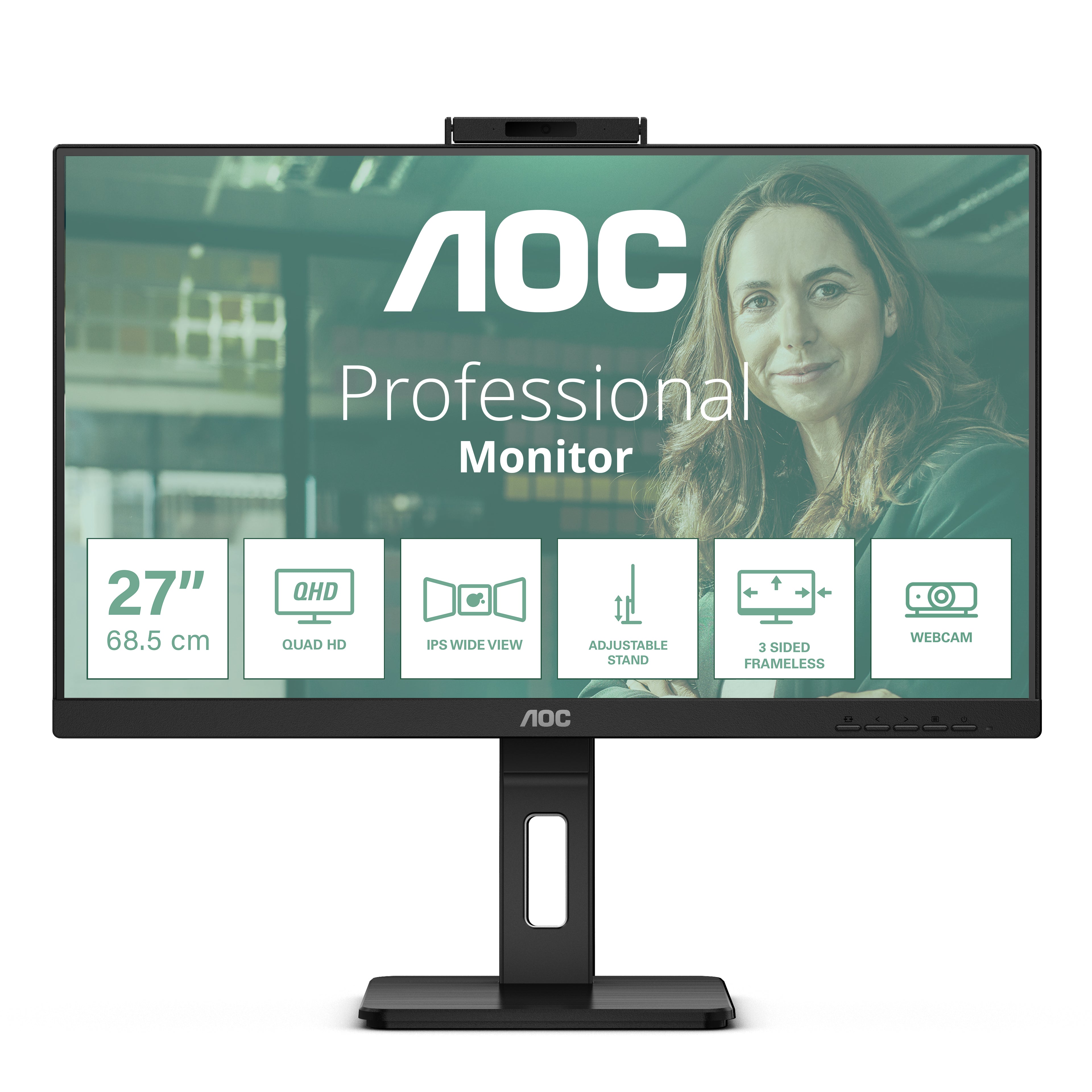 AOC Q27P3QW écran plat de PC 68,6 cm (27") 2560 x 1440 pixels Quad HD Noir