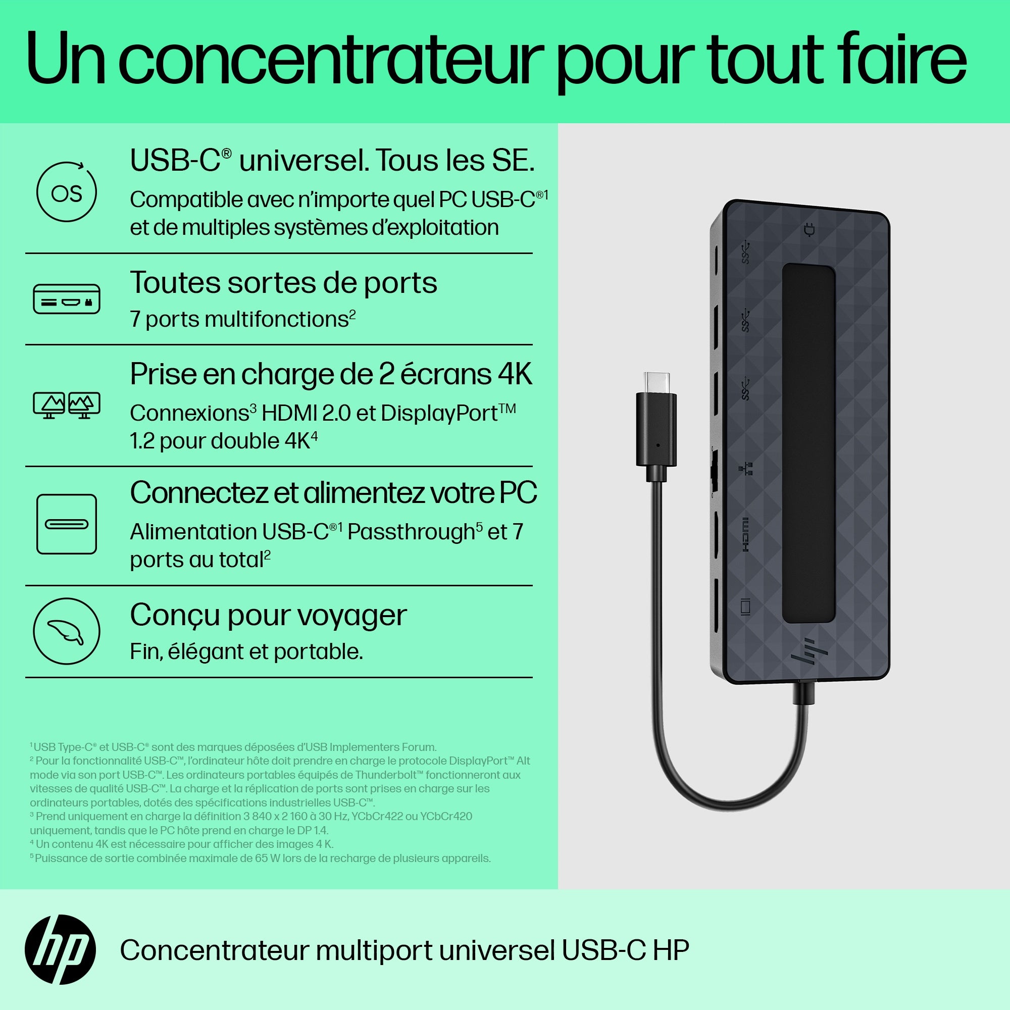 HP Concentrateur multiport USB-C universel