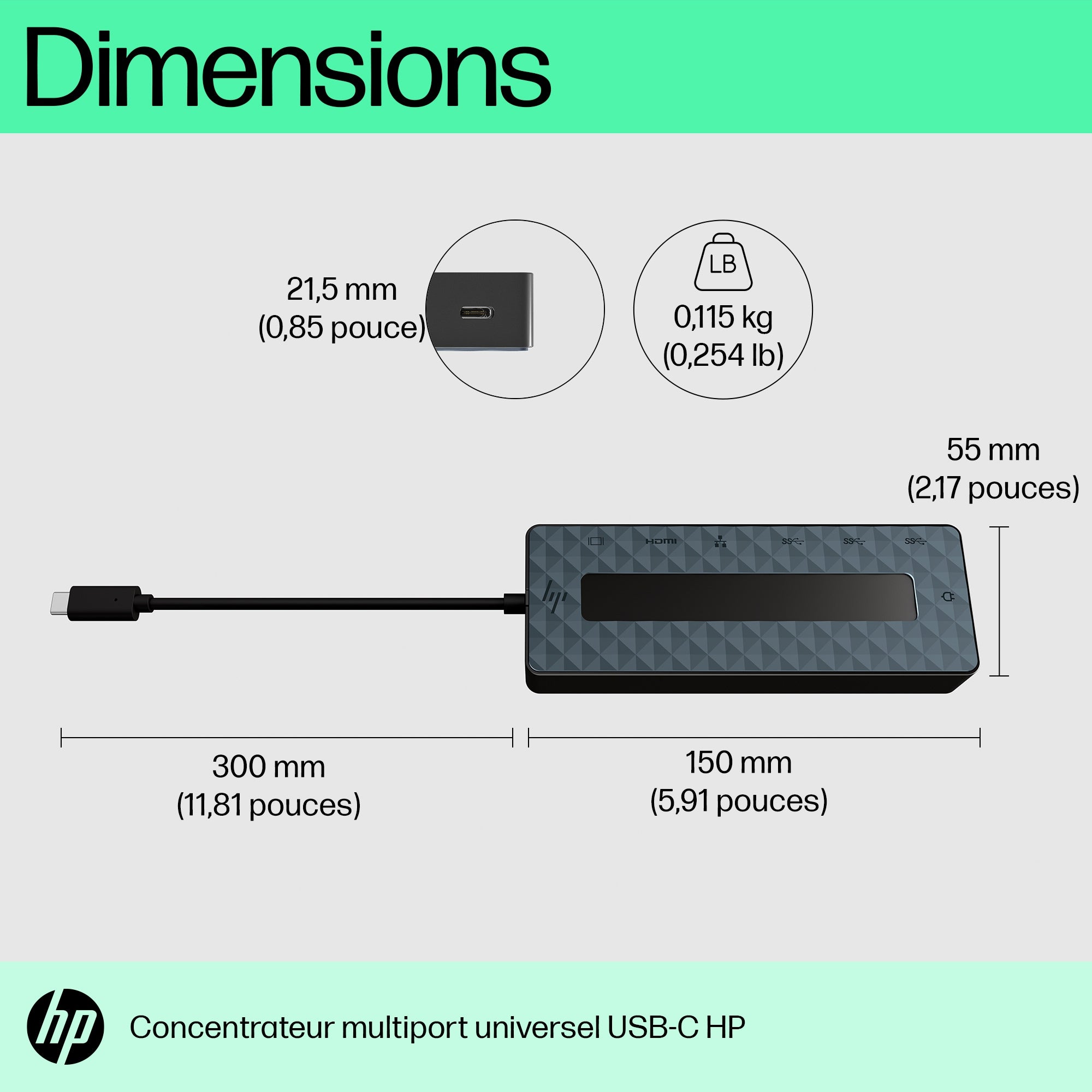 HP Concentrateur multiport USB-C universel