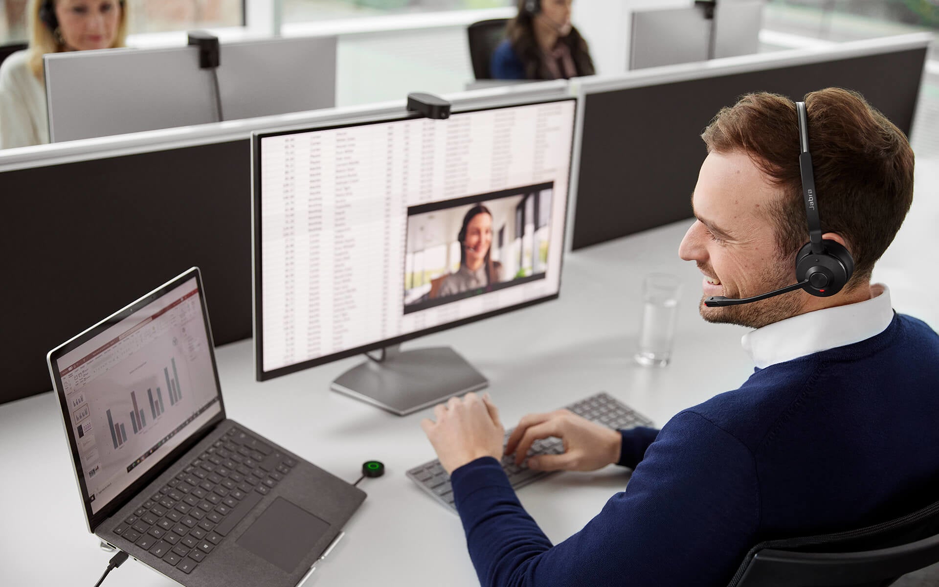 Jabra Engage 55 MS Stereo Casque Sans fil Arceau Bureau/Centre d'appels USB Type-A Noir