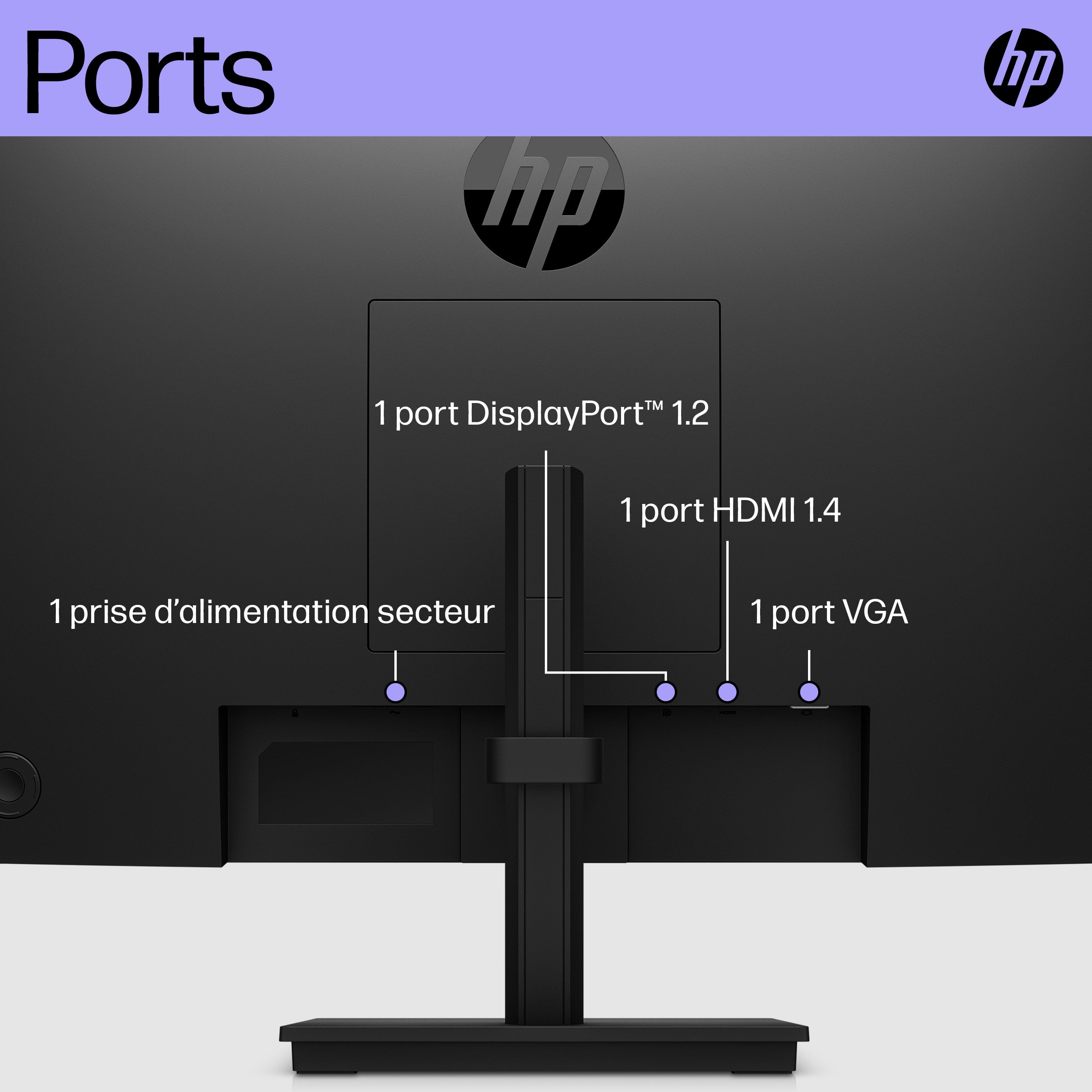 HP P22h G5 écran plat de PC 54,6 cm (21.5") 1920 x 1080 pixels Full HD Noir