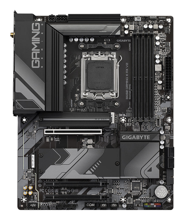 GIGABYTE B650 GAMING X AX V2 Carte mère - AMD Ryzen série 9000, VRM 8+2+2 phases, jusqu'à 8000 MHz DDR5 (OC), 1xPCIe 5.0 + 2xPCIe 4.0 M.2, LAN 2,5 GbE, WIFI 6E, USB 3.2 Gen 2