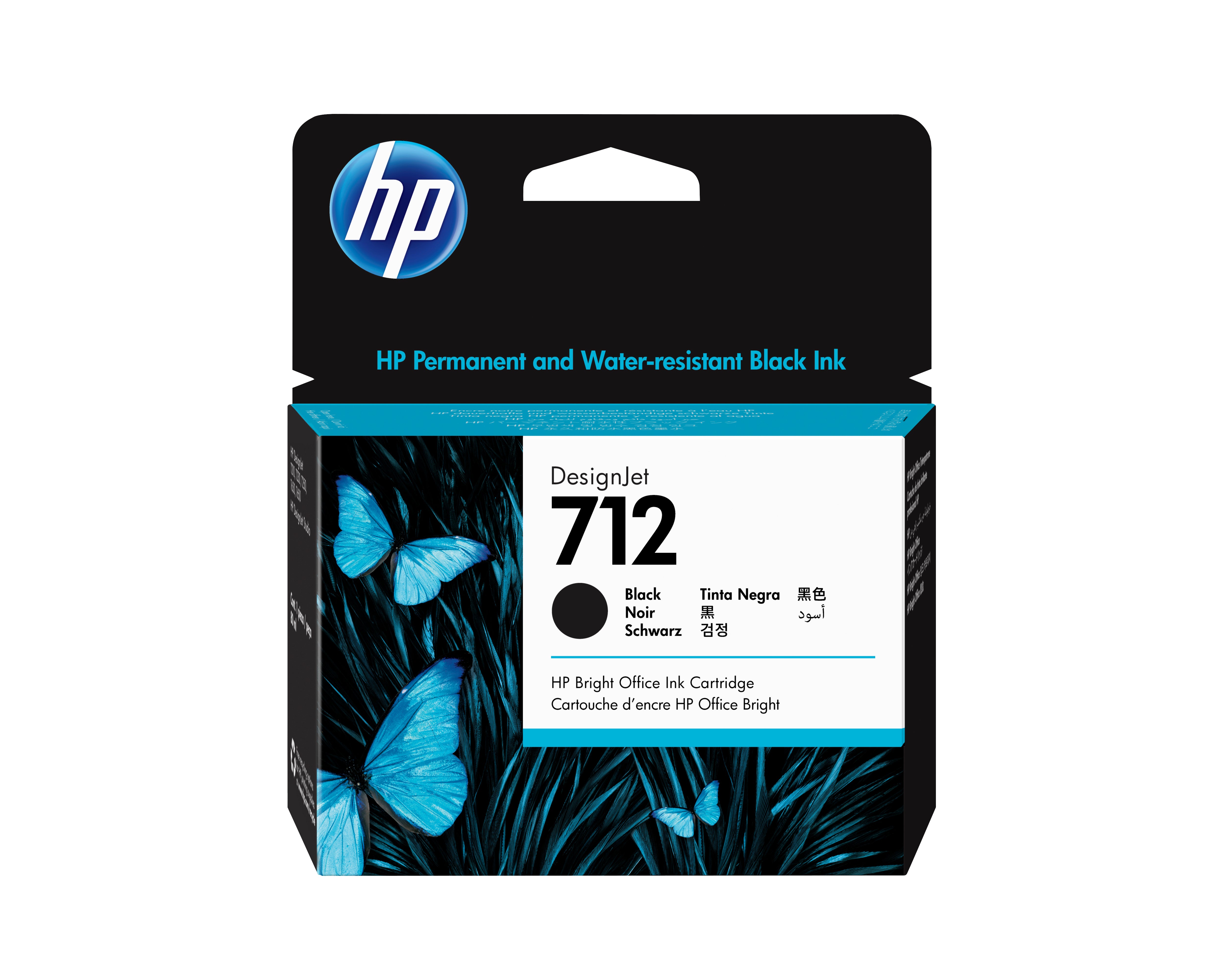 HP Cartouche d'encre DesignJet 712, noir, 80 ml