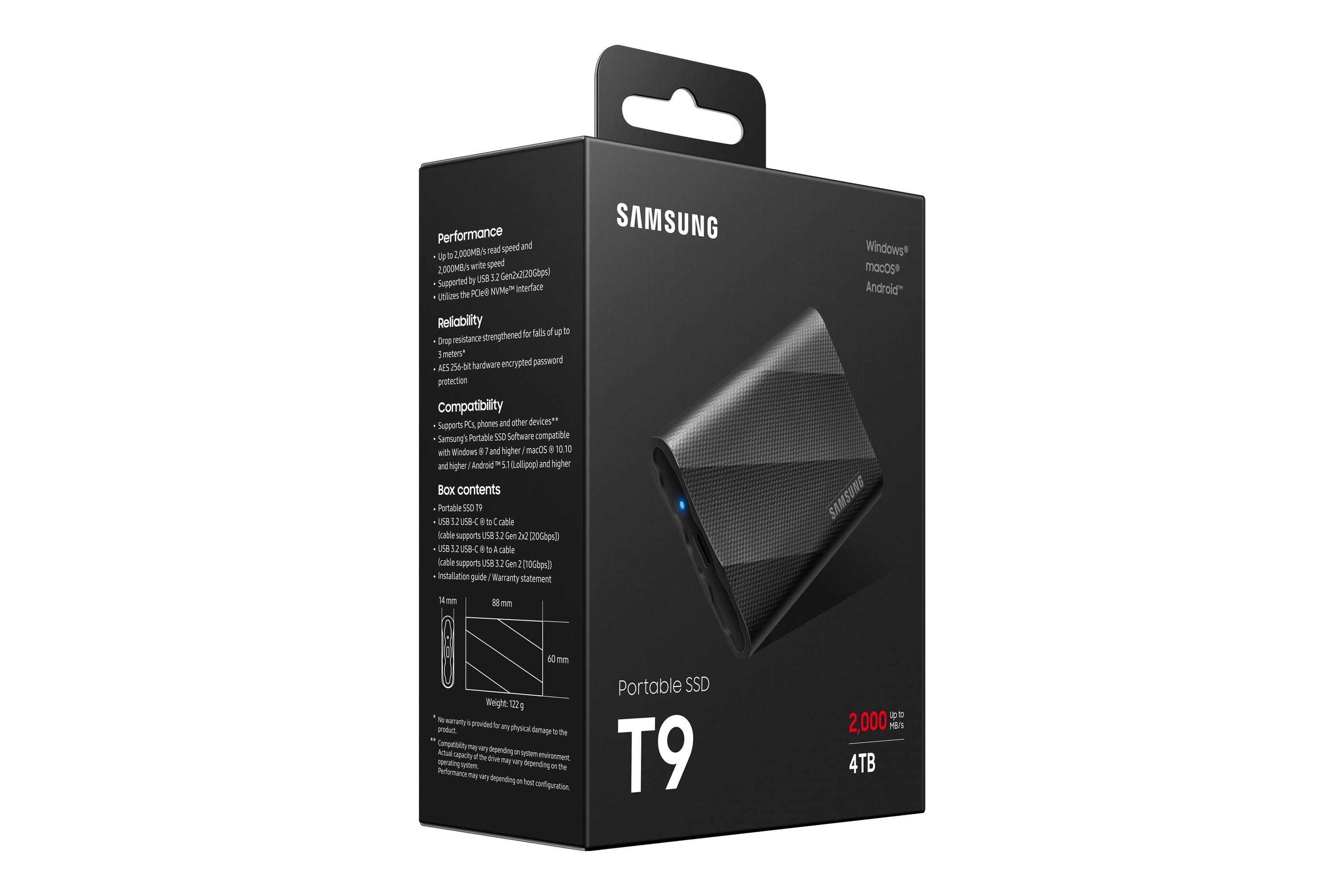 Samsung MU-PG4T0B 4 To USB Type-C 3.2 Gen 2 (3.1 Gen 2) Noir