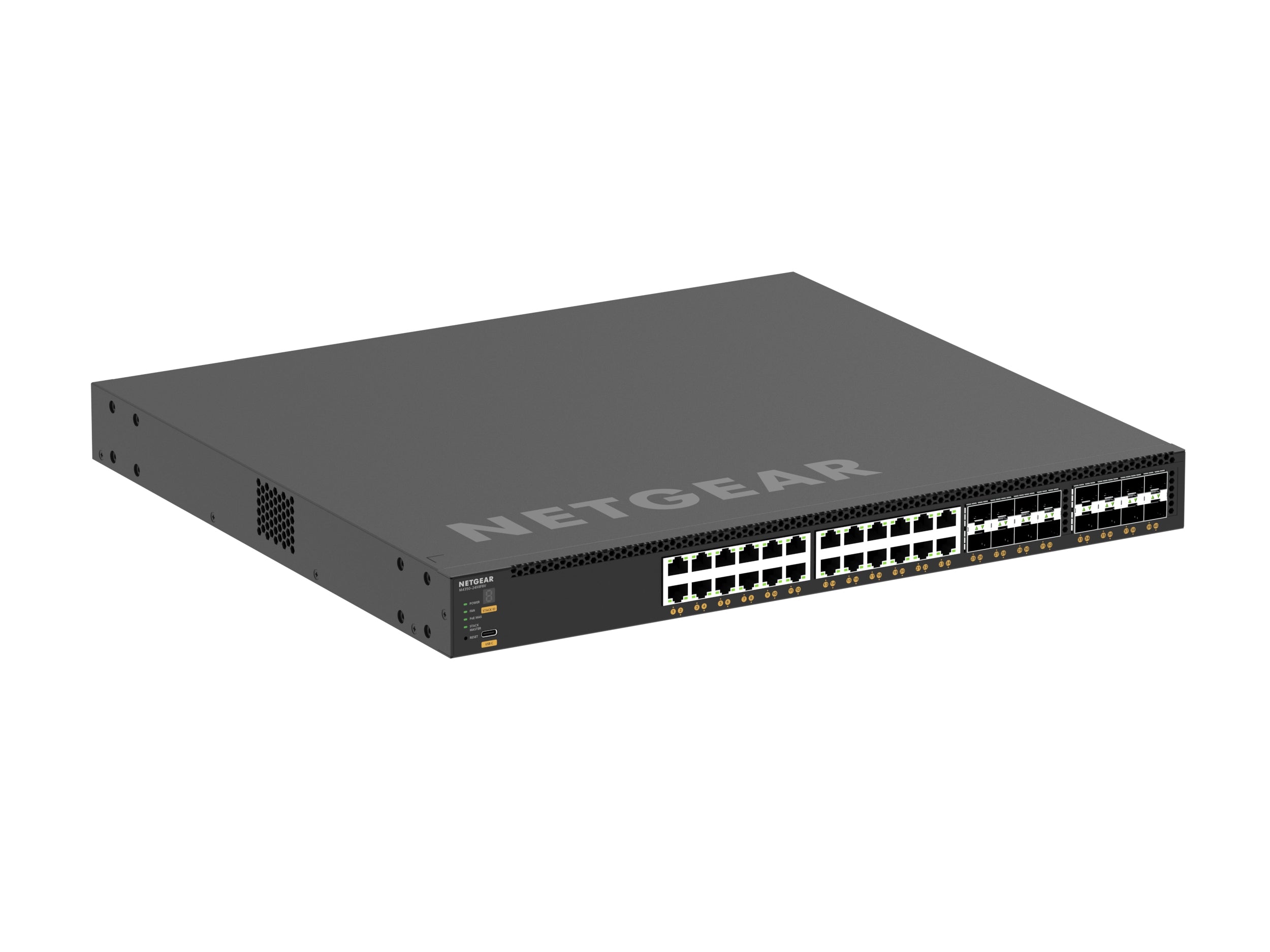 NETGEAR M4350-24X8F8V Géré L3 10G Ethernet (100/1000/10000) Connexion Ethernet, supportant l'alimentation via ce port (PoE) 1U Noir