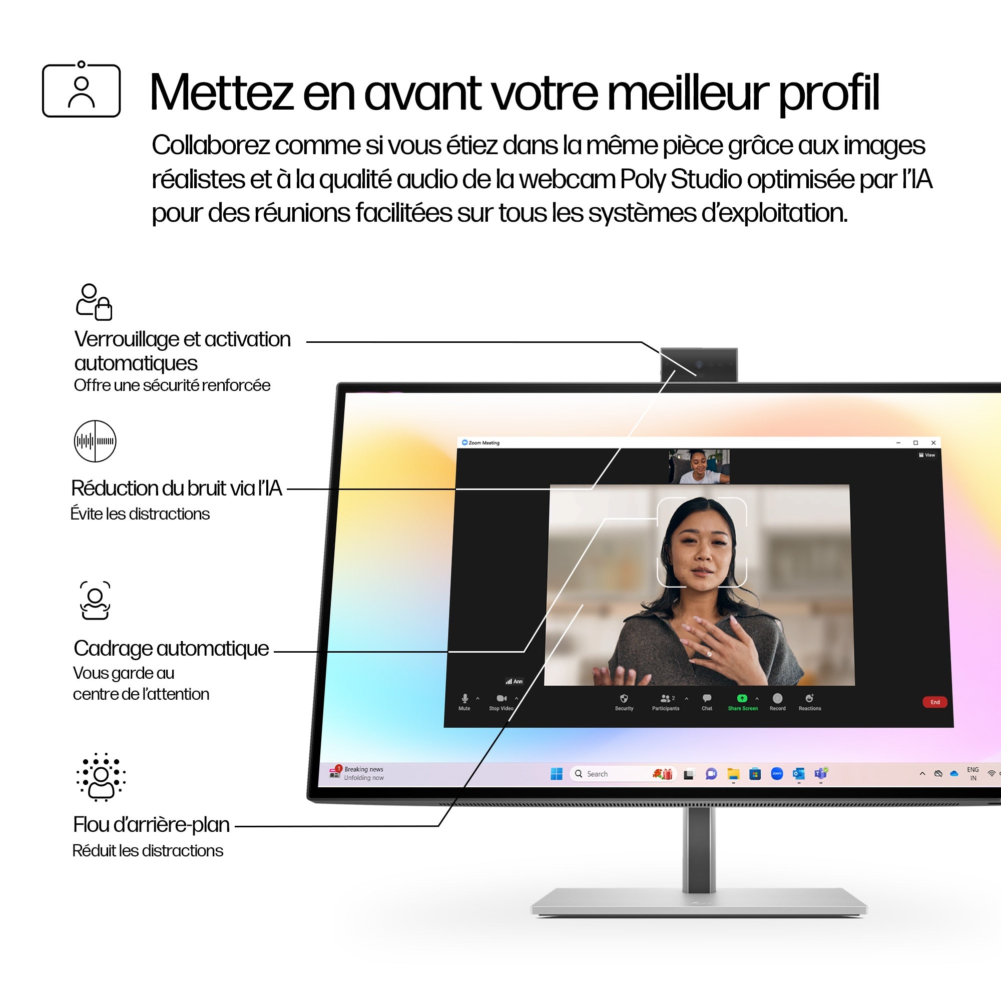 HP Écran pour conférence 4K Series 7 Pro 27 pouces - 727pm