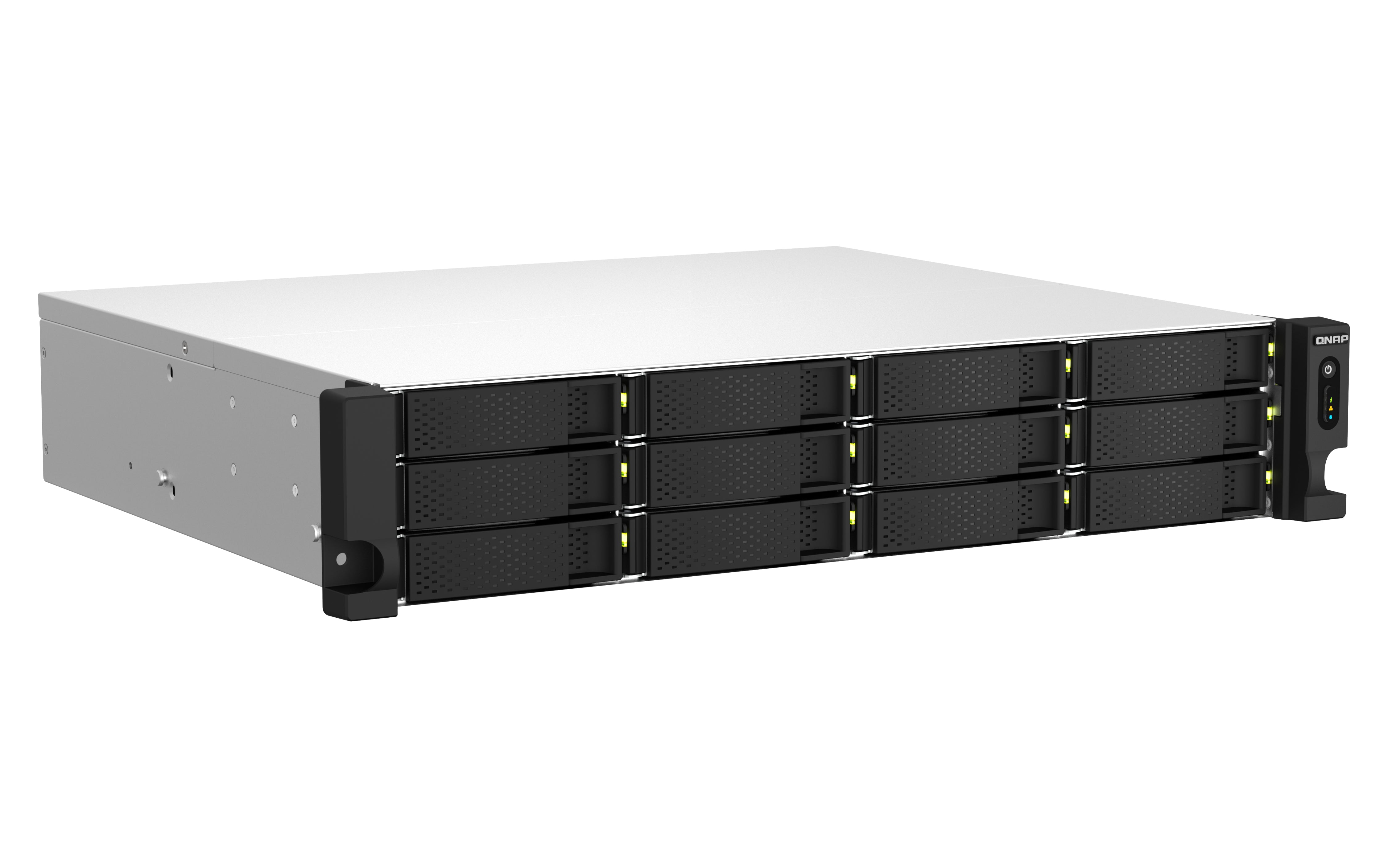 QNAP TS-1264U-RP NAS Rack (2 U) Intel® Celeron® 8 Go DDR4 0 To QNAP QTS Aluminium, Noir