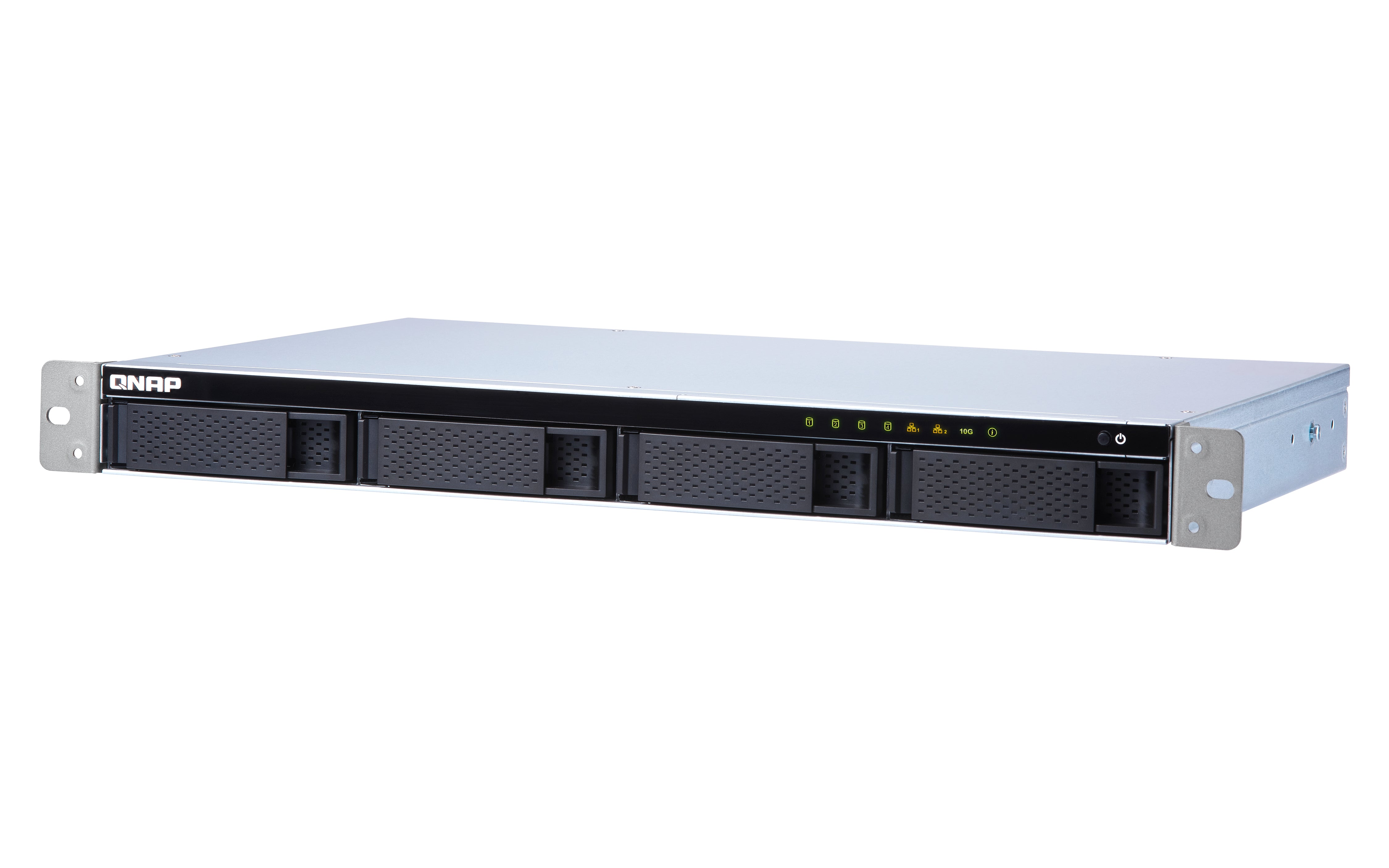 QNAP TS-431XeU NAS Rack (1 U) Annapurna Labs Alpine AL-314 2 Go DDR3 0 To QNAP QTS Noir, Acier inoxydable