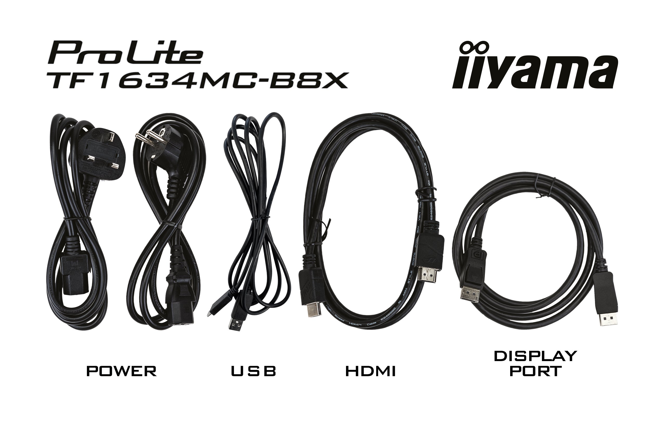 iiyama ProLite TF1634MC-B8X écran plat de PC 39,6 cm (15.6") 1920 x 1080 pixels Full HD LED Écran tactile Multi-utilisateur Noir