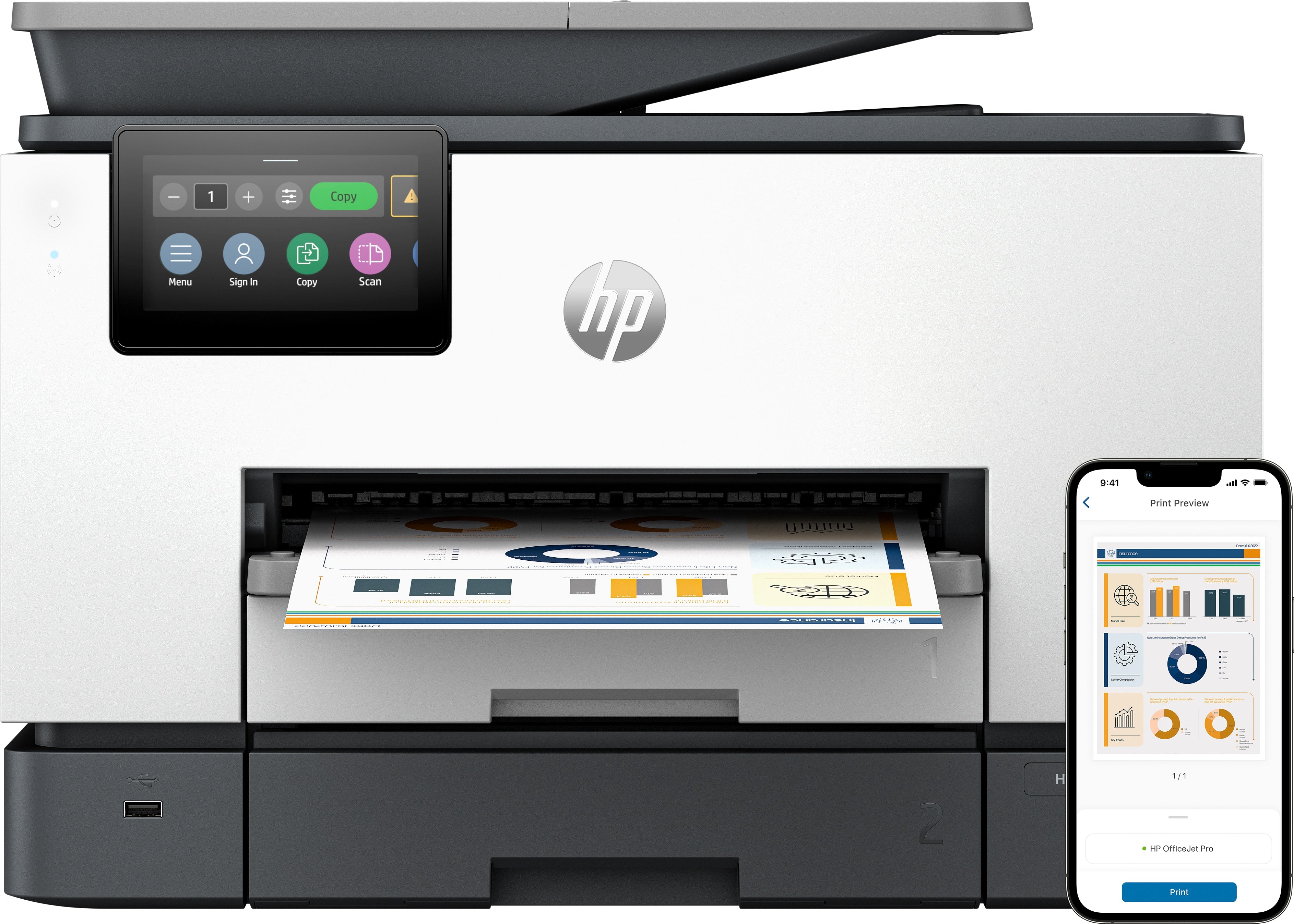 HP OfficeJet Pro Imprimante Tout-en-un 9130b