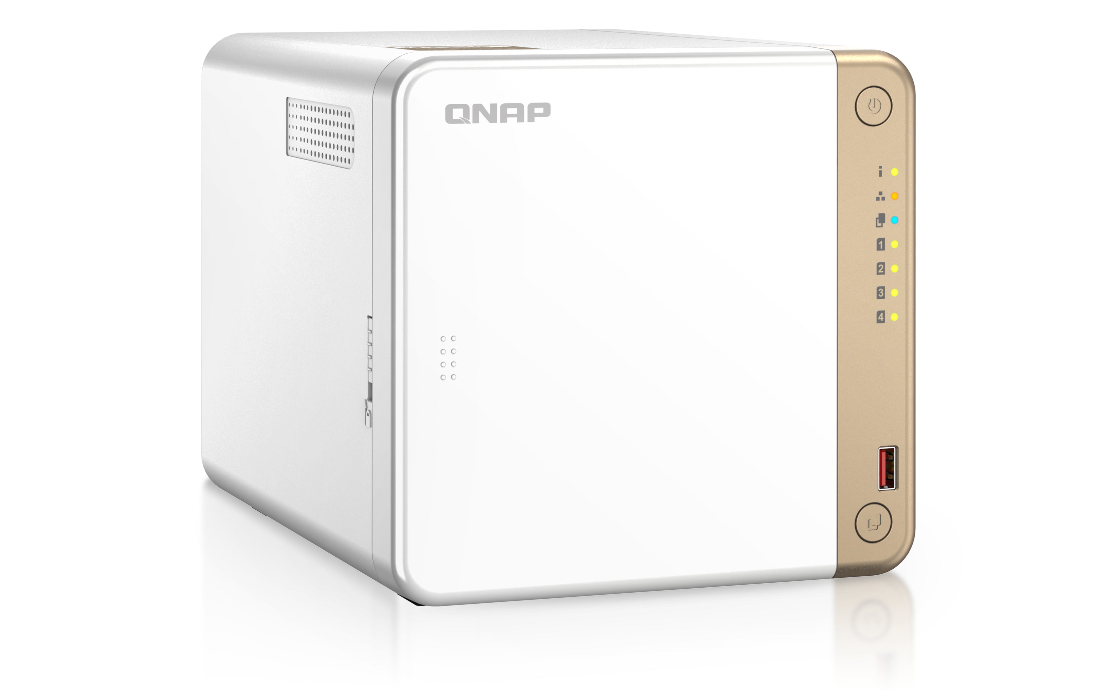 QNAP TS-462-4G serveur de stockage NAS Tower Intel® Celeron® N4505 2 Go DDR4 0 To QNAP QTS Blanc