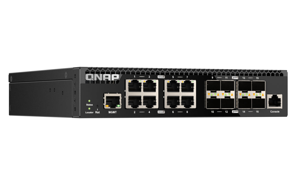 QNAP QSW-M3216R-8S8T commutateur réseau Géré L2/L3 10G Ethernet (100/1000/10000) 1U Noir