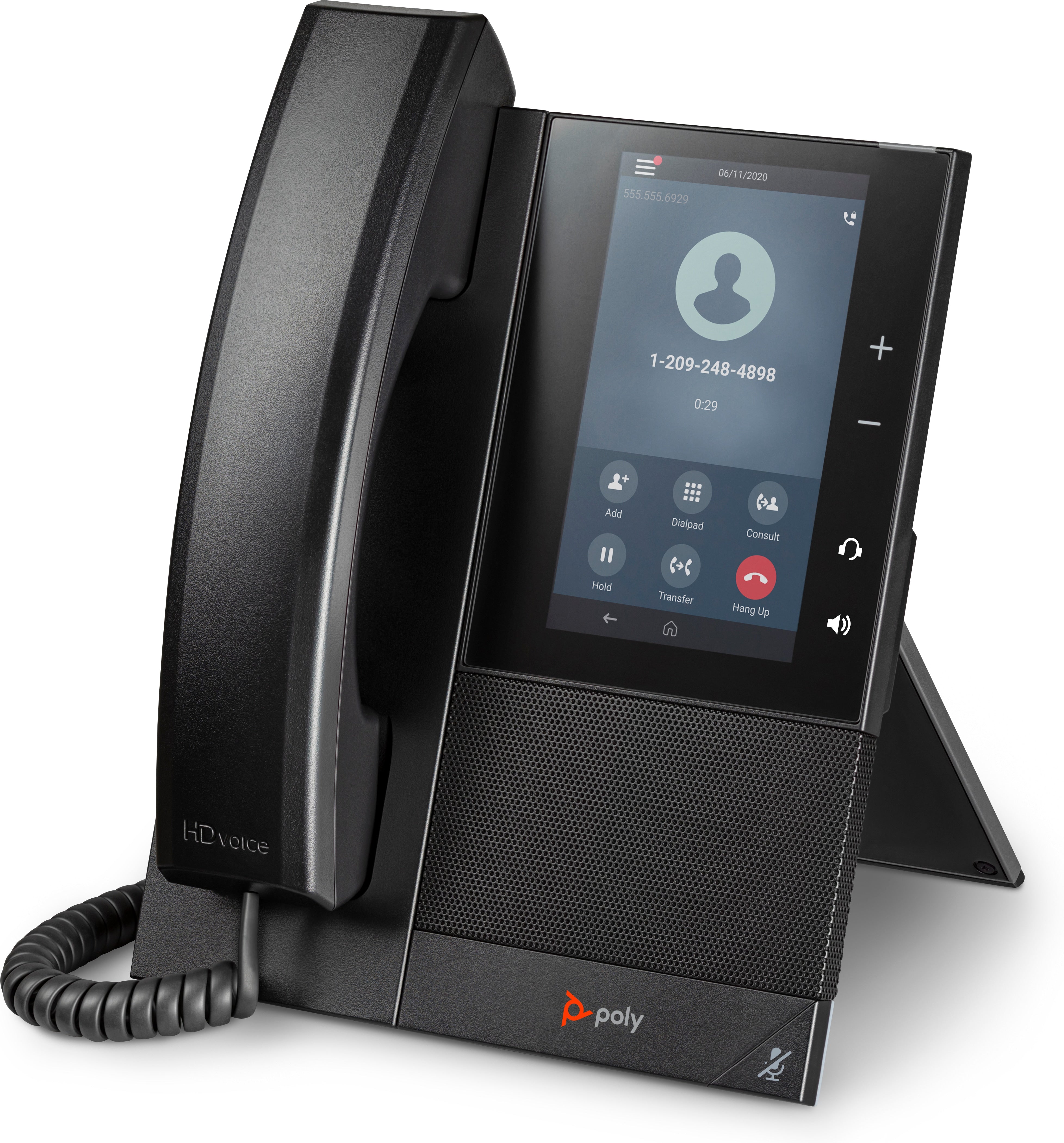Poly Téléphone multimédia professionnel CCX 500 avec Open SIP et compatible PoE