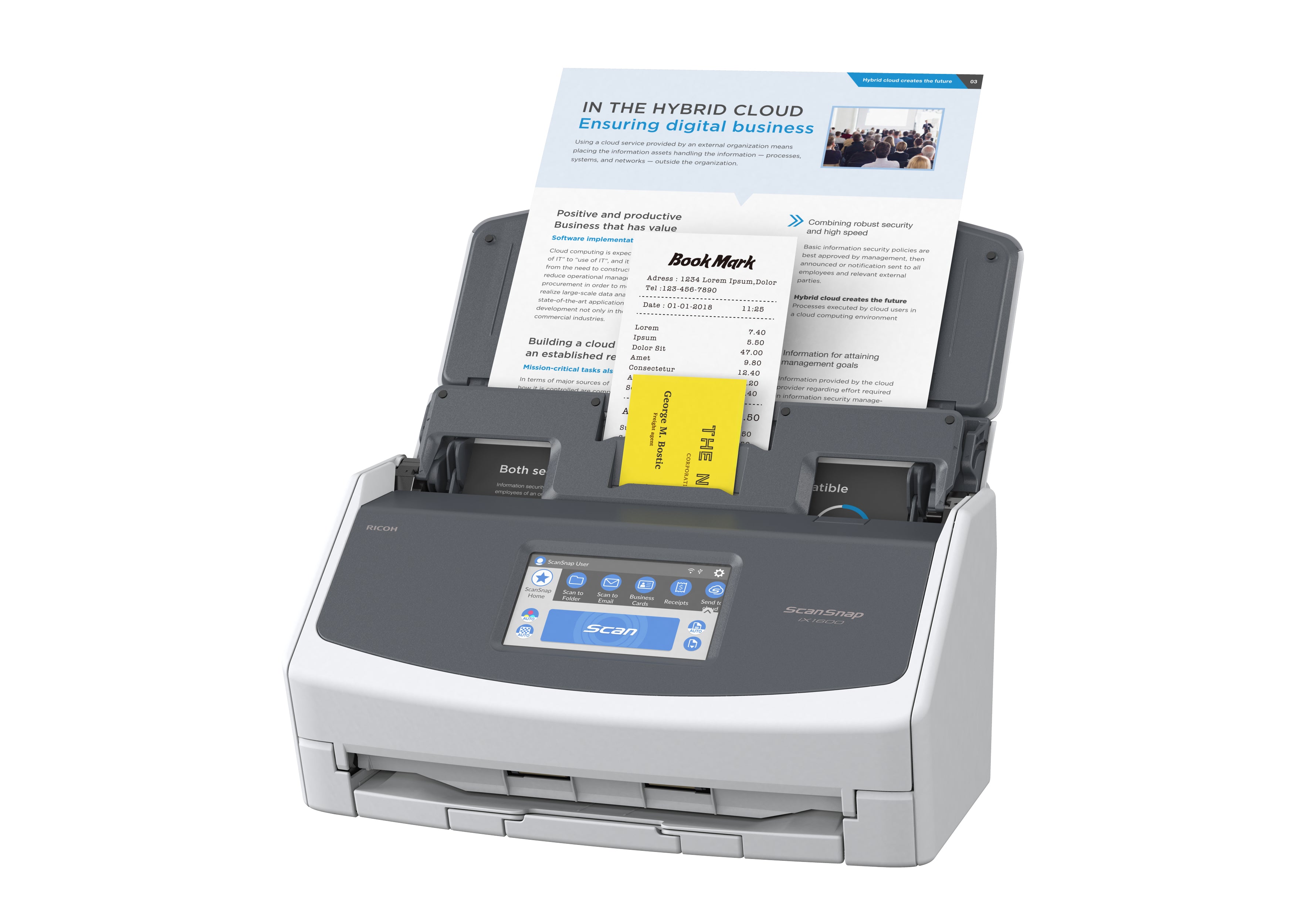 Ricoh ScanSnap iX1600 Numériseur chargeur automatique de documents (adf) + chargeur manuel 600 x 600 DPI A4 Blanc