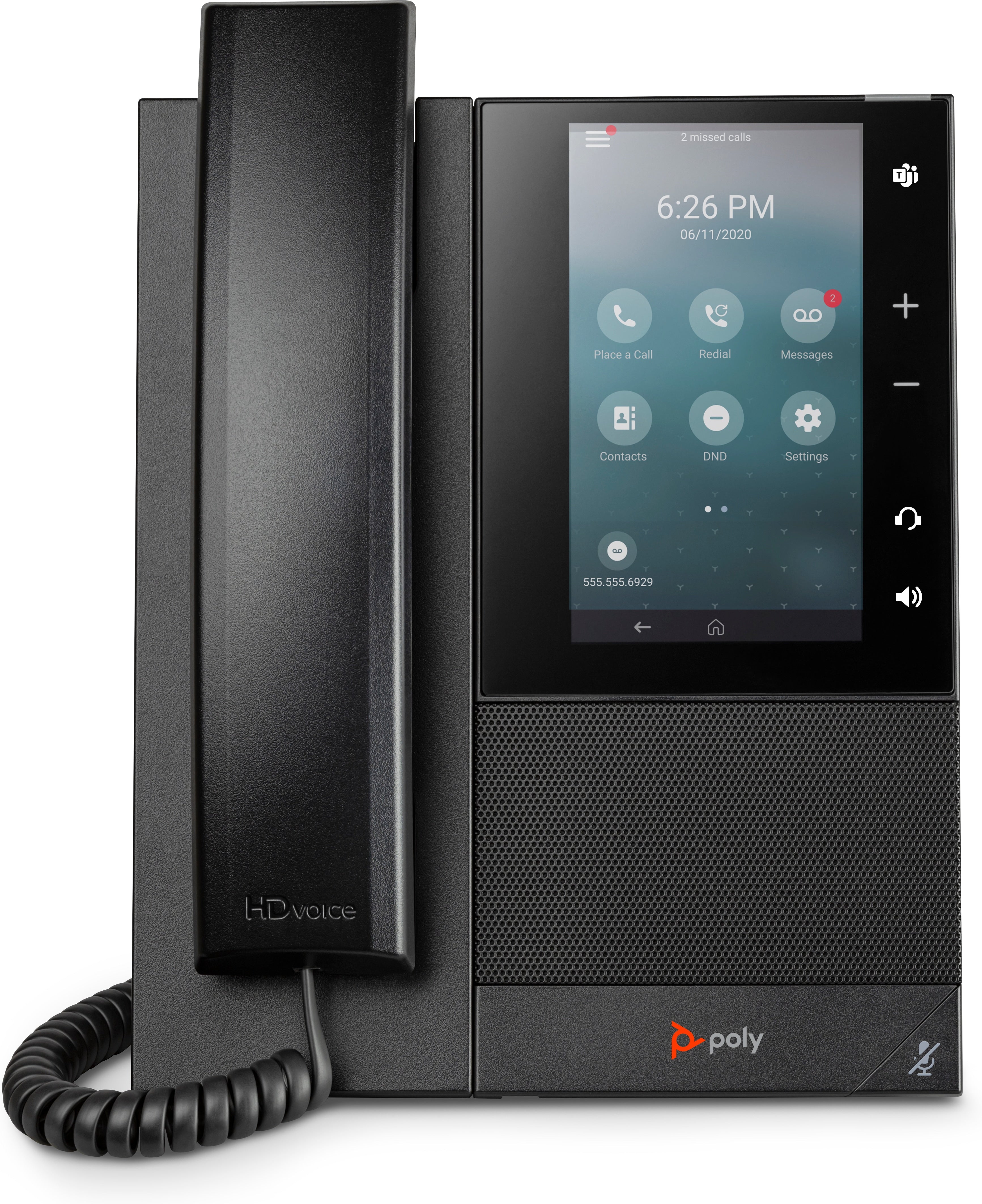 Poly Téléphone multimédia professionnel CCX 500 avec Open SIP et compatible PoE