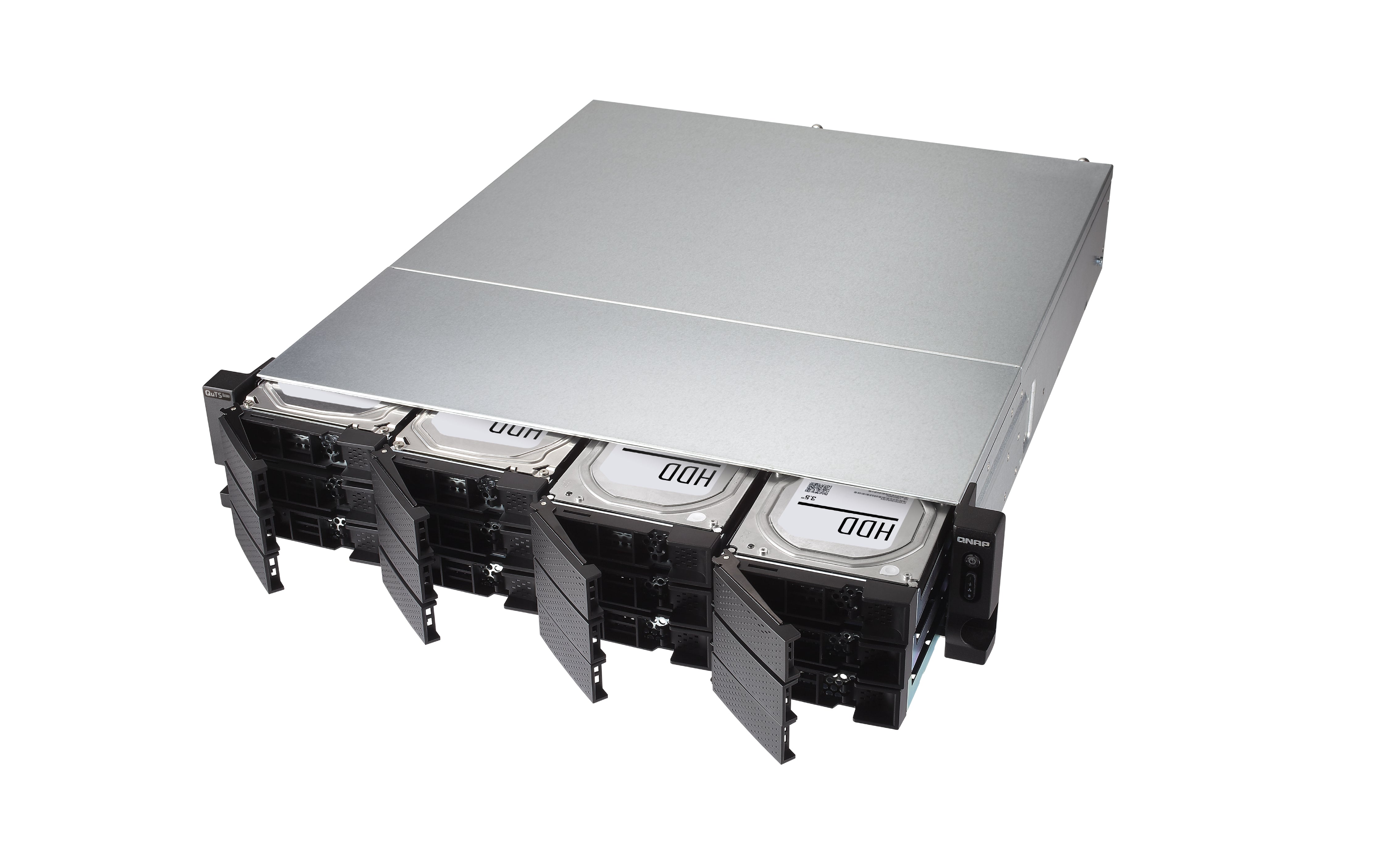 QNAP TS-H1886XU-RP-R2 NAS Rack (3 U) Intel® Xeon® D D-1622 32 Go DDR4 0 To QuTS hero Noir, Gris
