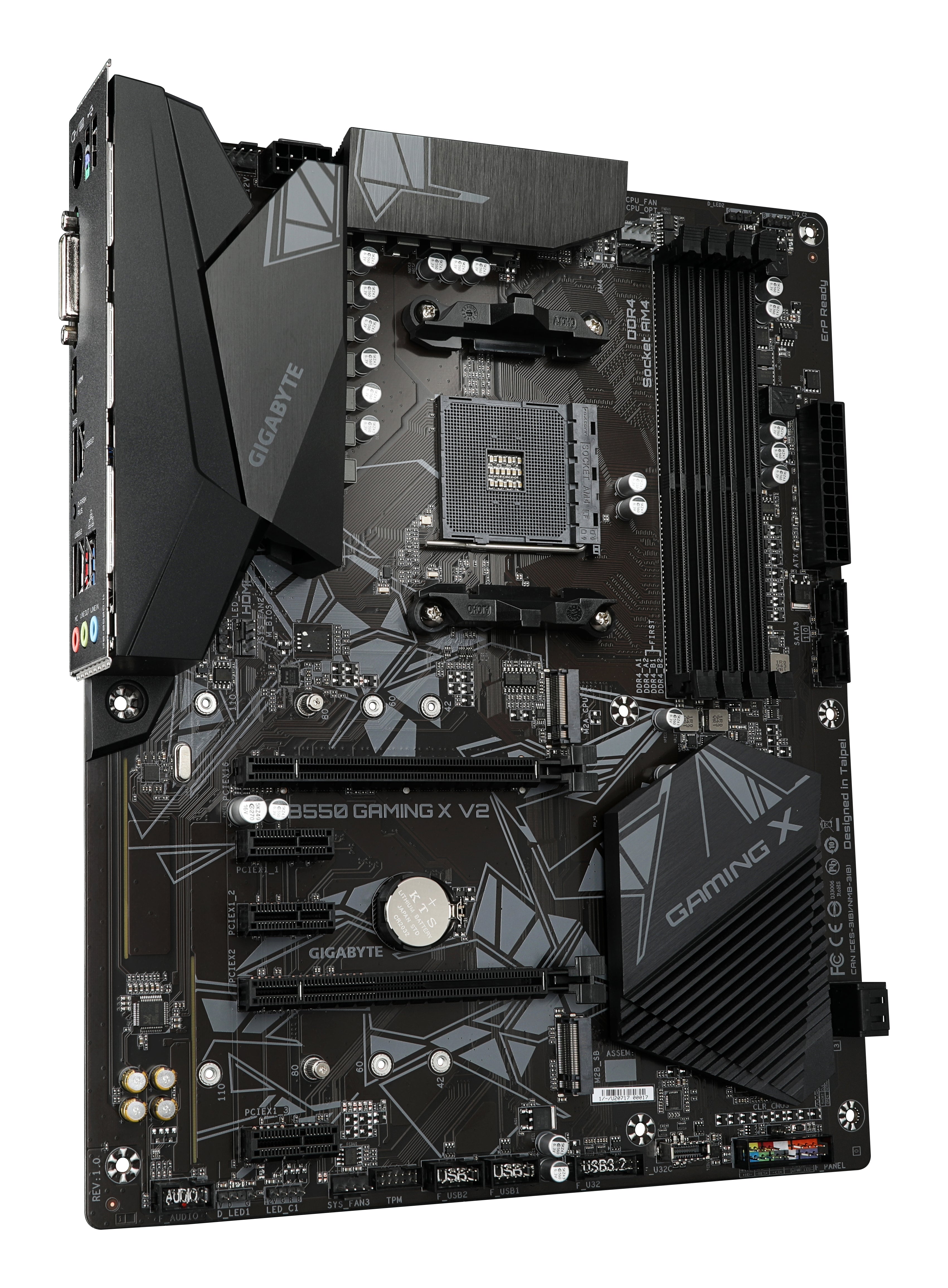 GIGABYTE B550 Gaming X V2 Carte mère - Processeurs AMD Ryzen 5000, VRM 10+3 phases, jusqu'à 4733 MHz DDR4, 1xPCIe 4.0 + 1xPCIe 3.0 M.2, LAN 1GbE, USB 3.2 Gen 2